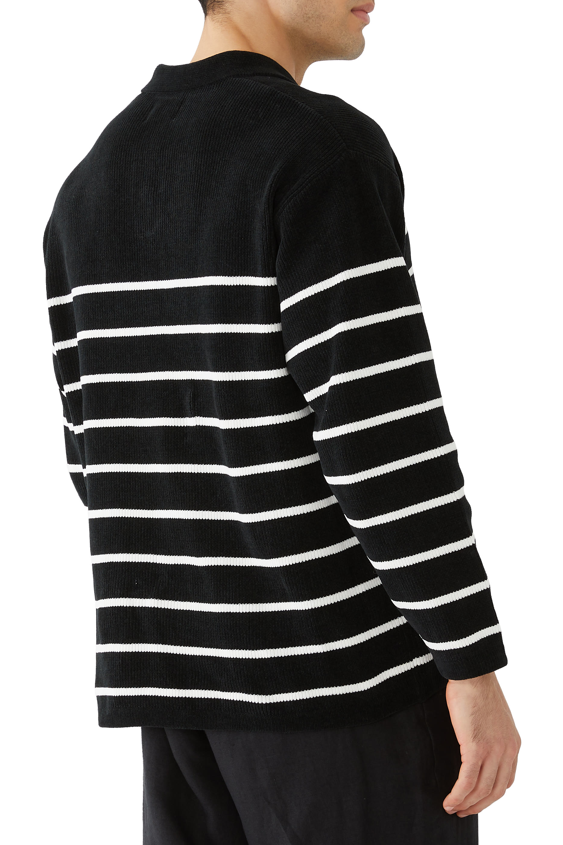 Mole Yarn Stripe Skipper Knit Polo