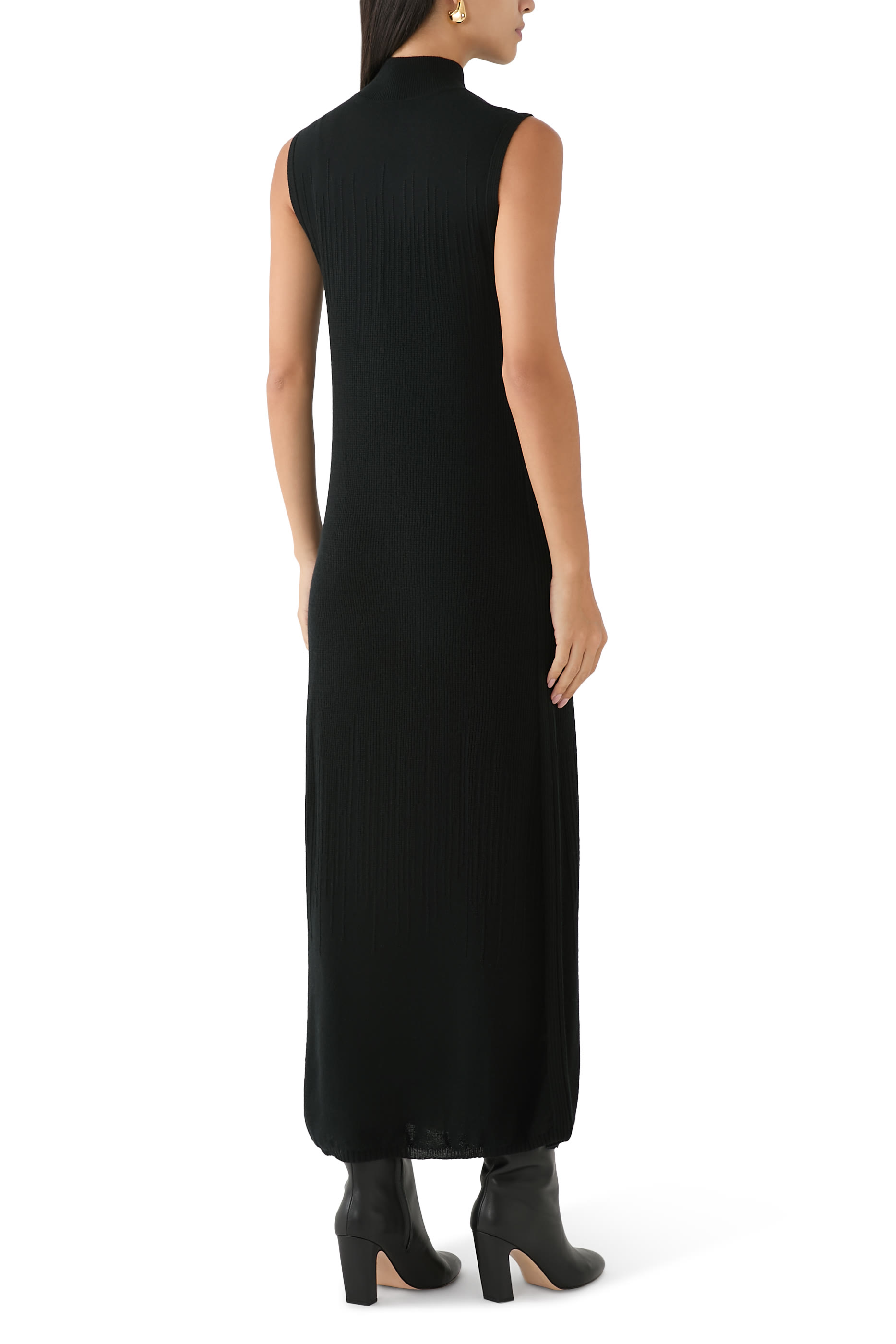 Gradient Stitch High Neck Dress