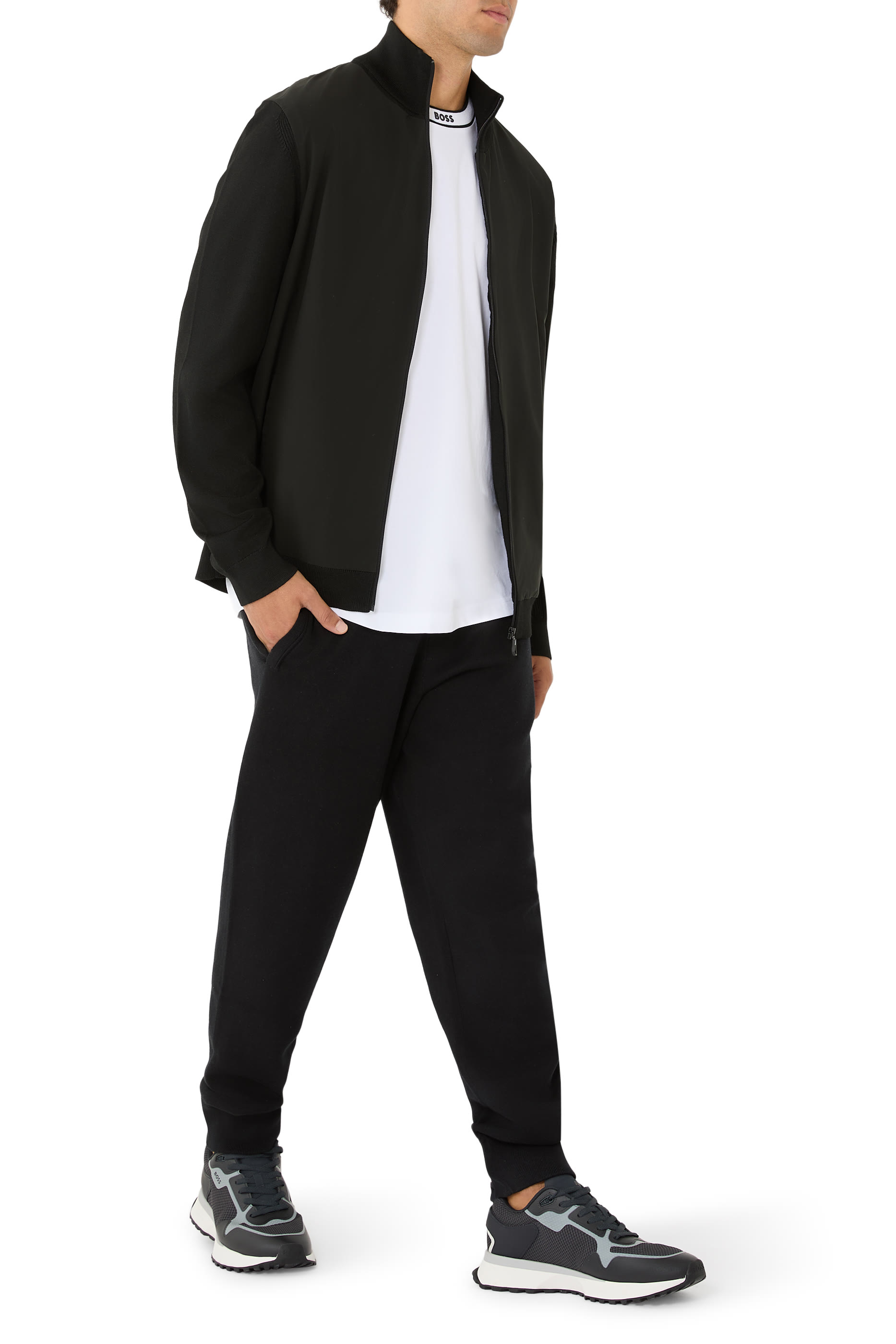 Zipped Sleeves Pocket Hybrid Jacket