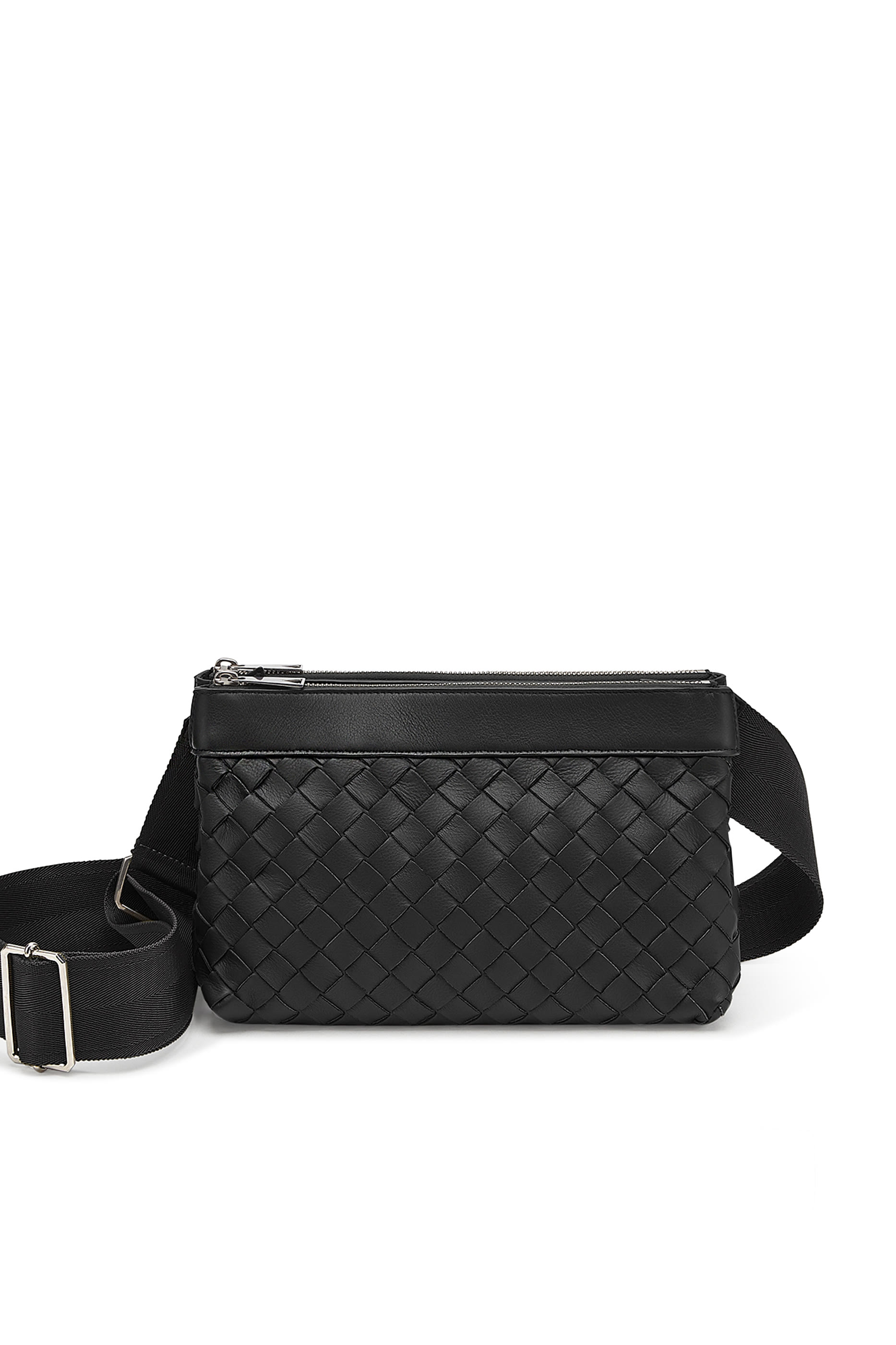 Intrecciato Leather Messenger Bag