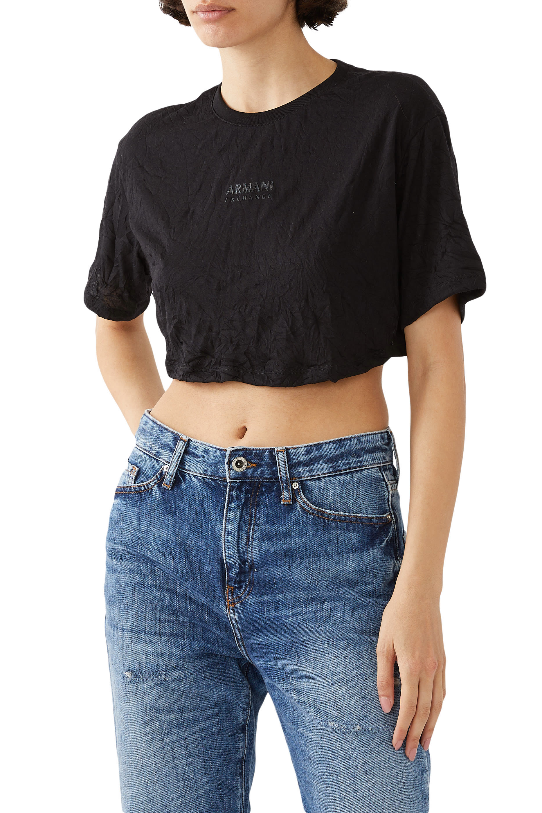 AX Logo Cropped T-Shirt