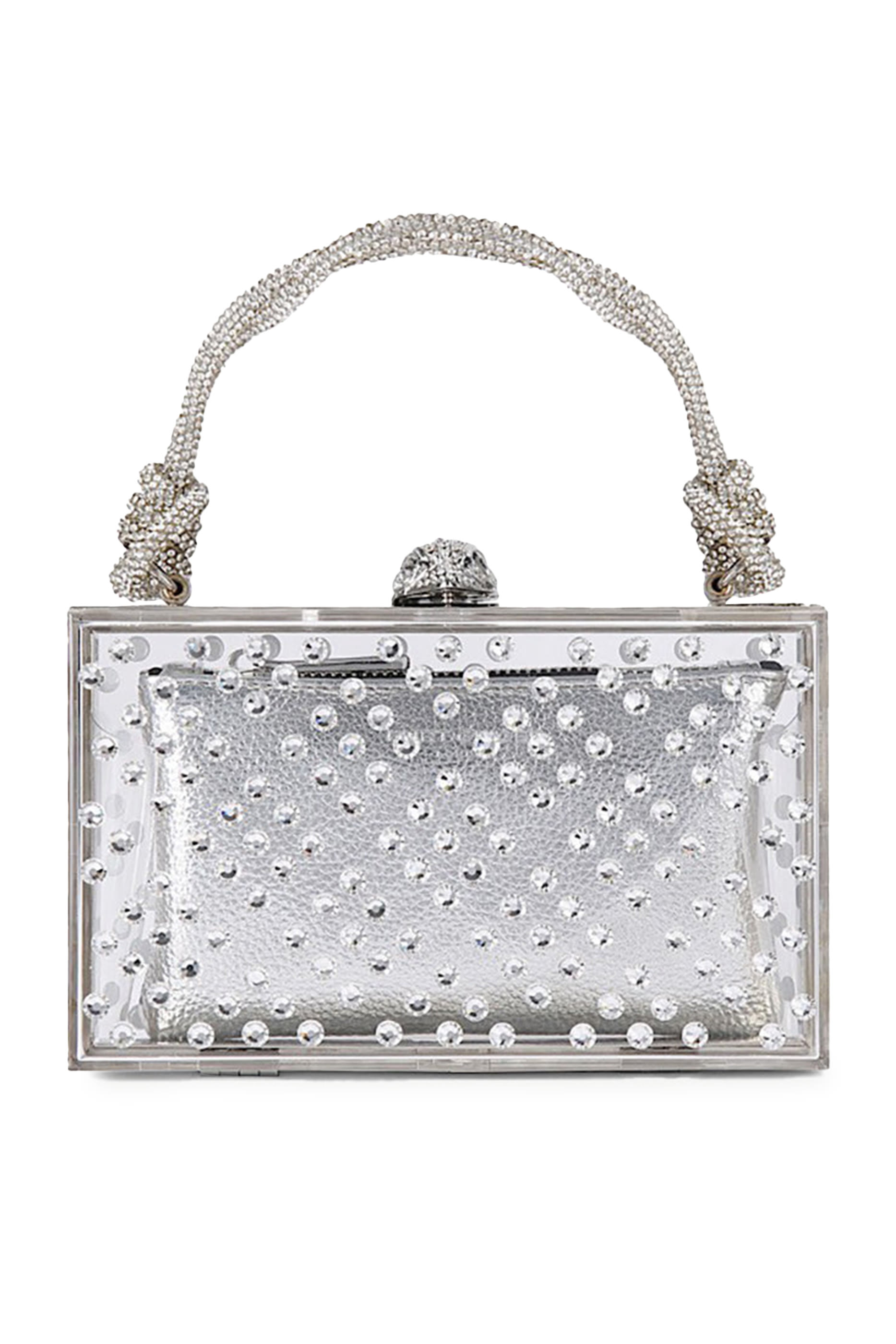 Tortoise Rhinestone Embellished Box Clutch