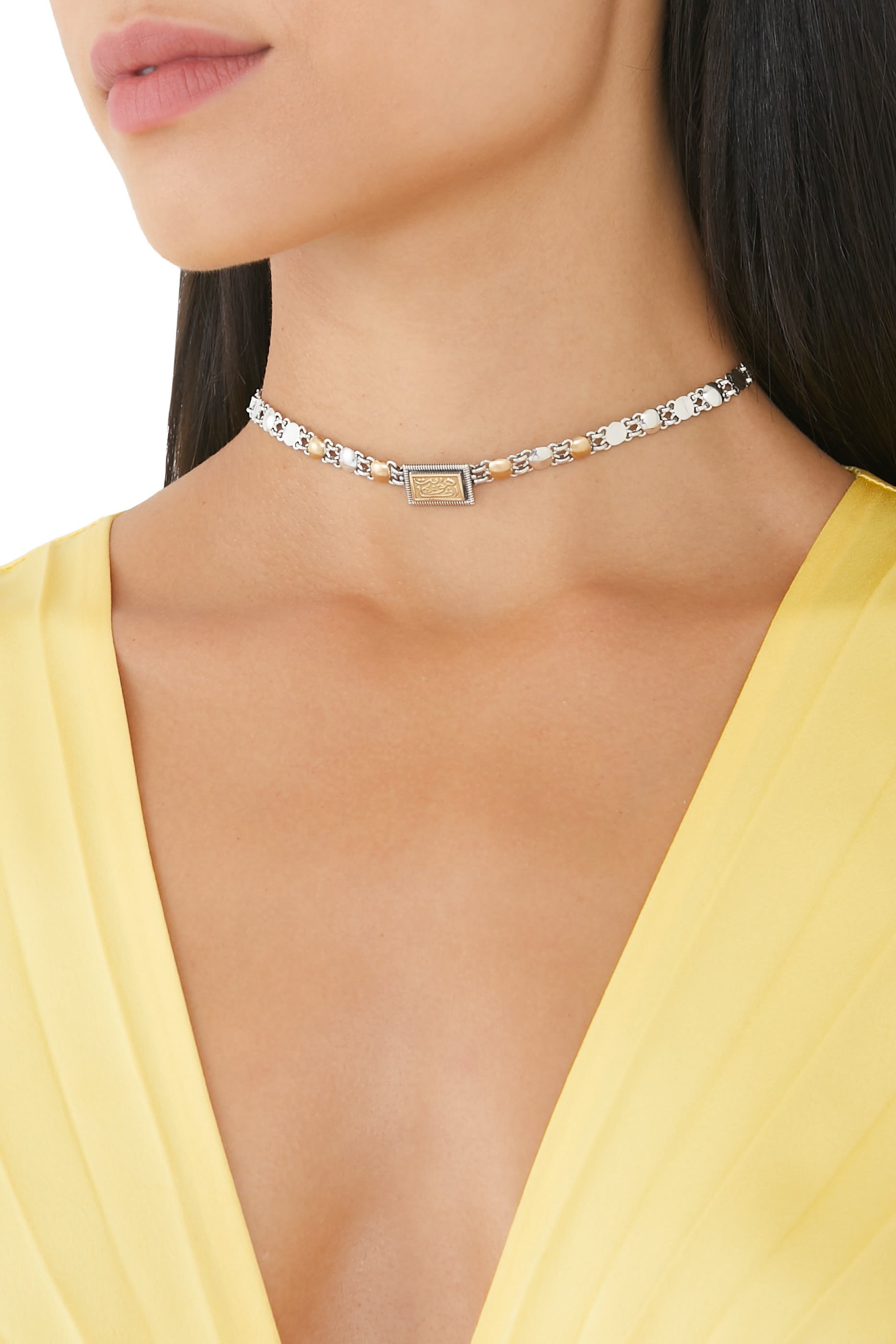 Enchantment Choker, 18k Gold & Sterling Silver