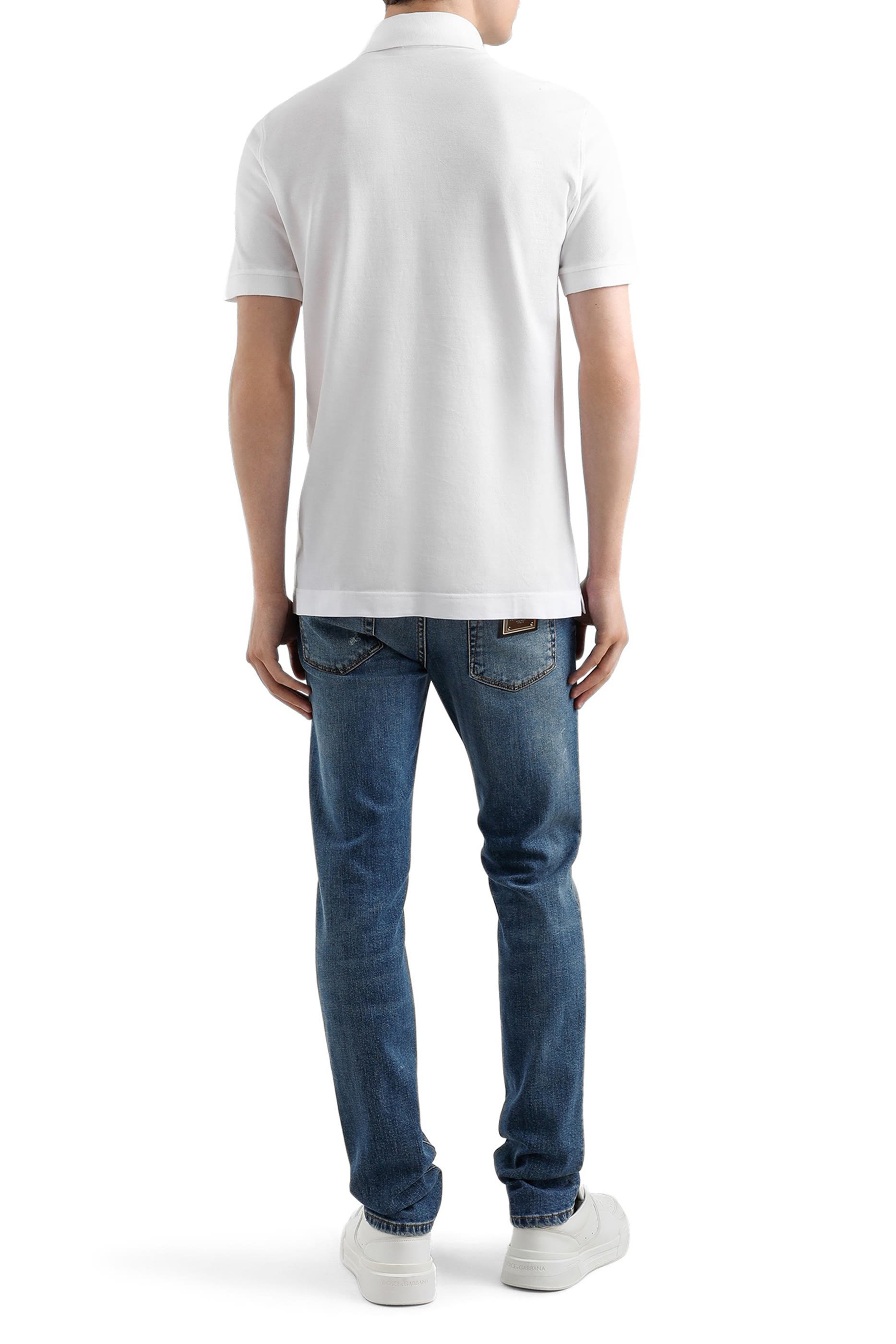 Logo Tag Skinny Stretch Cotton Jeans