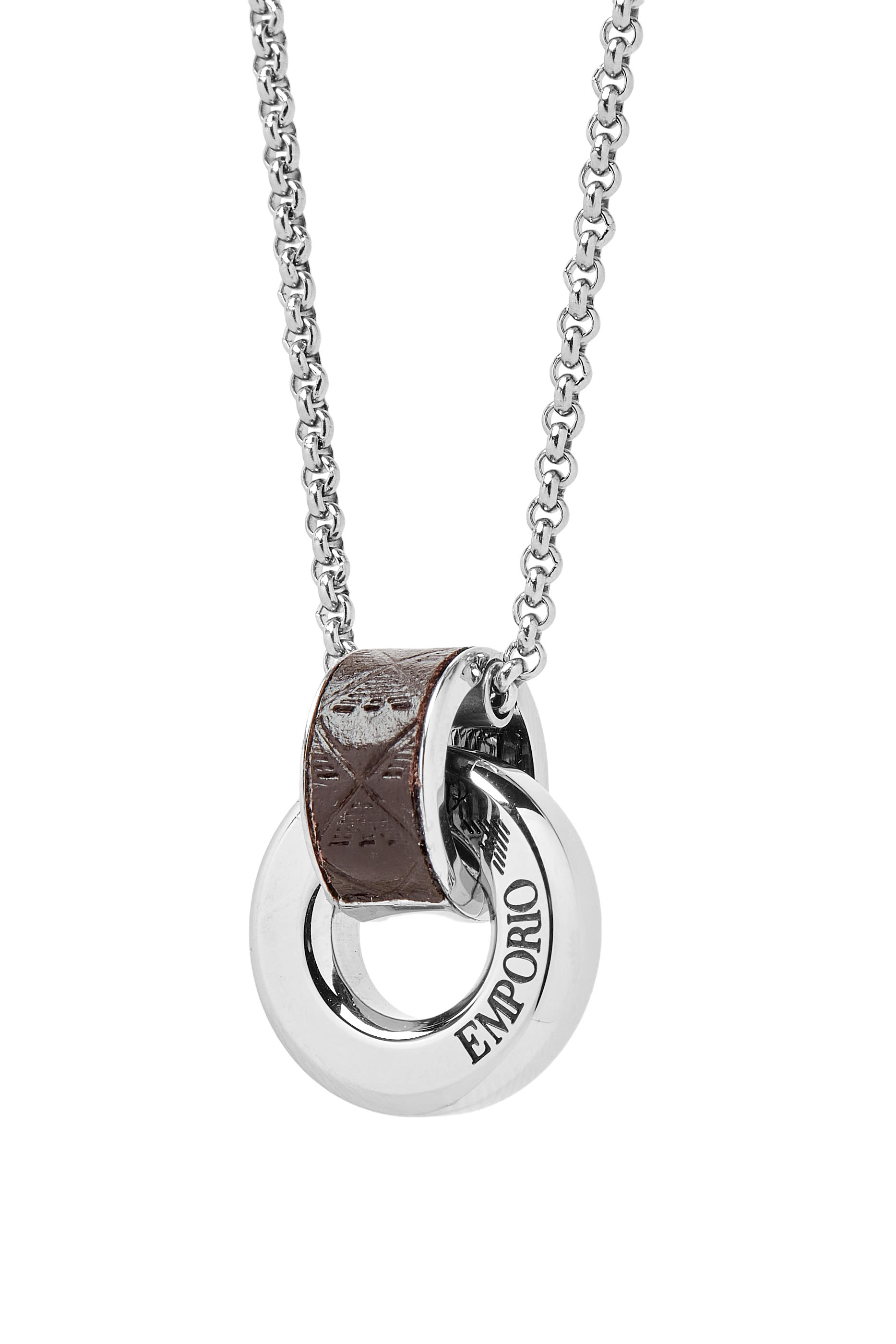 Stainless Steel Logo Pendant Necklace