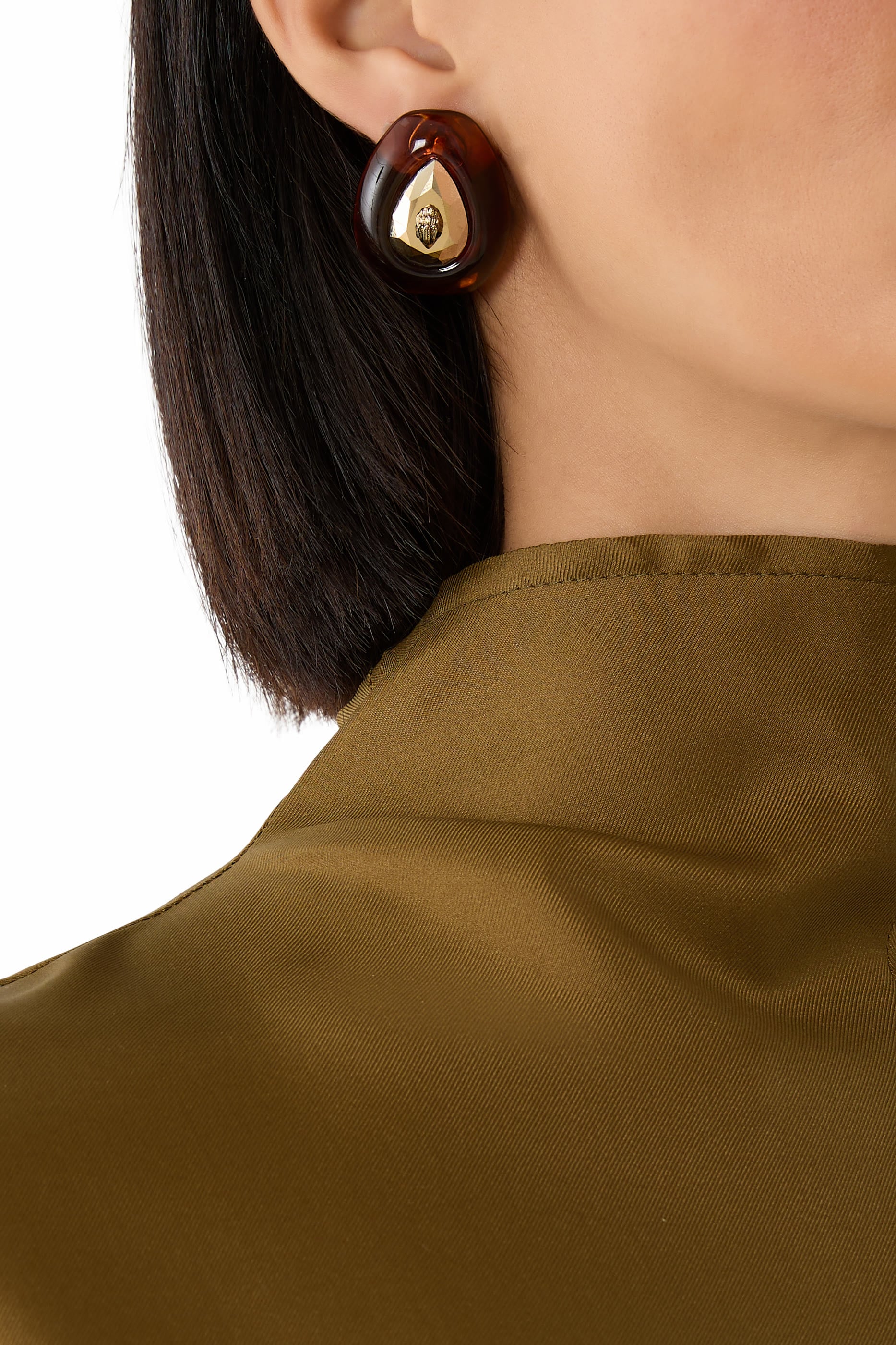 Ophelia Stud Earrings, Brass & Glass Crystal