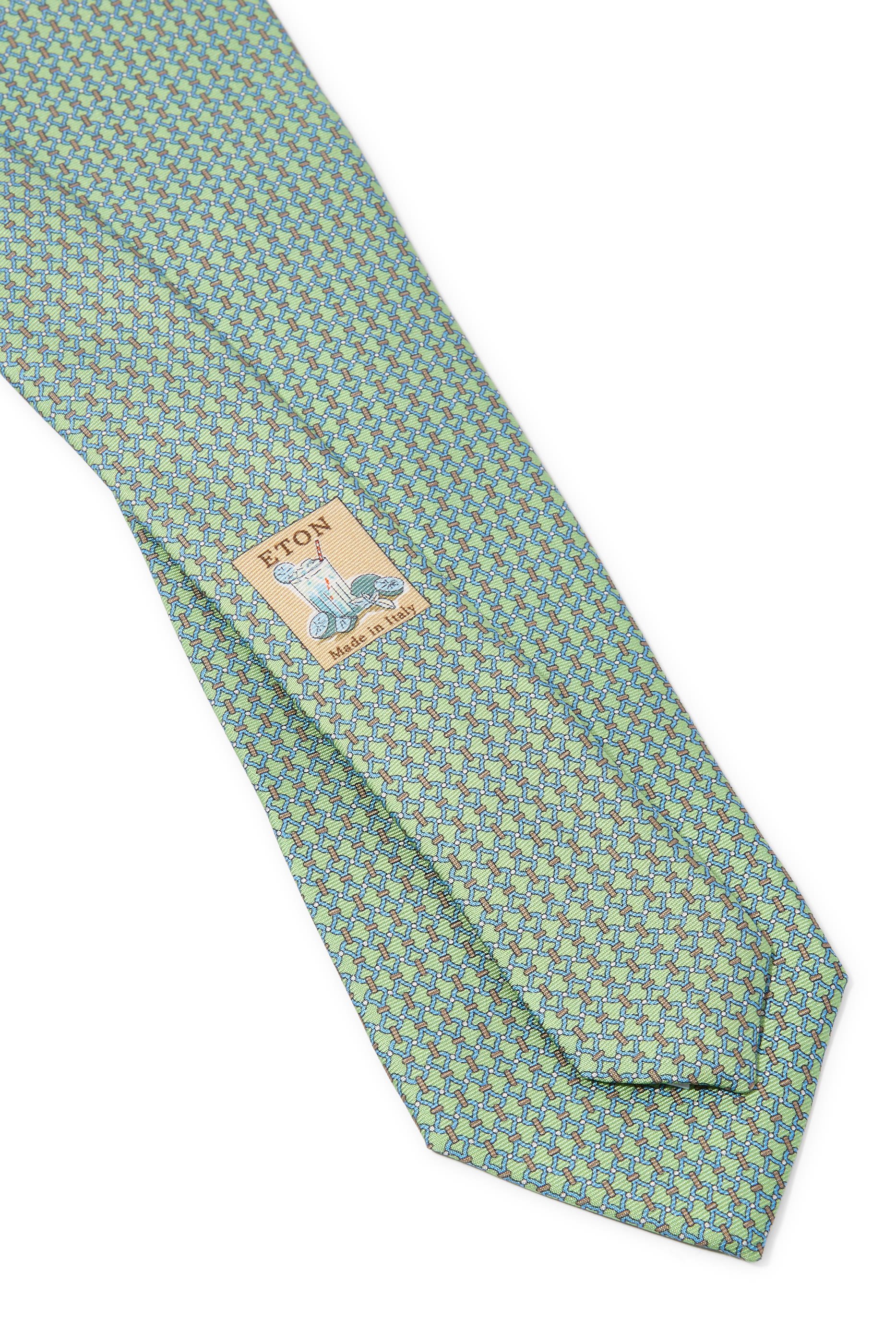 Chain Print Silk Tie