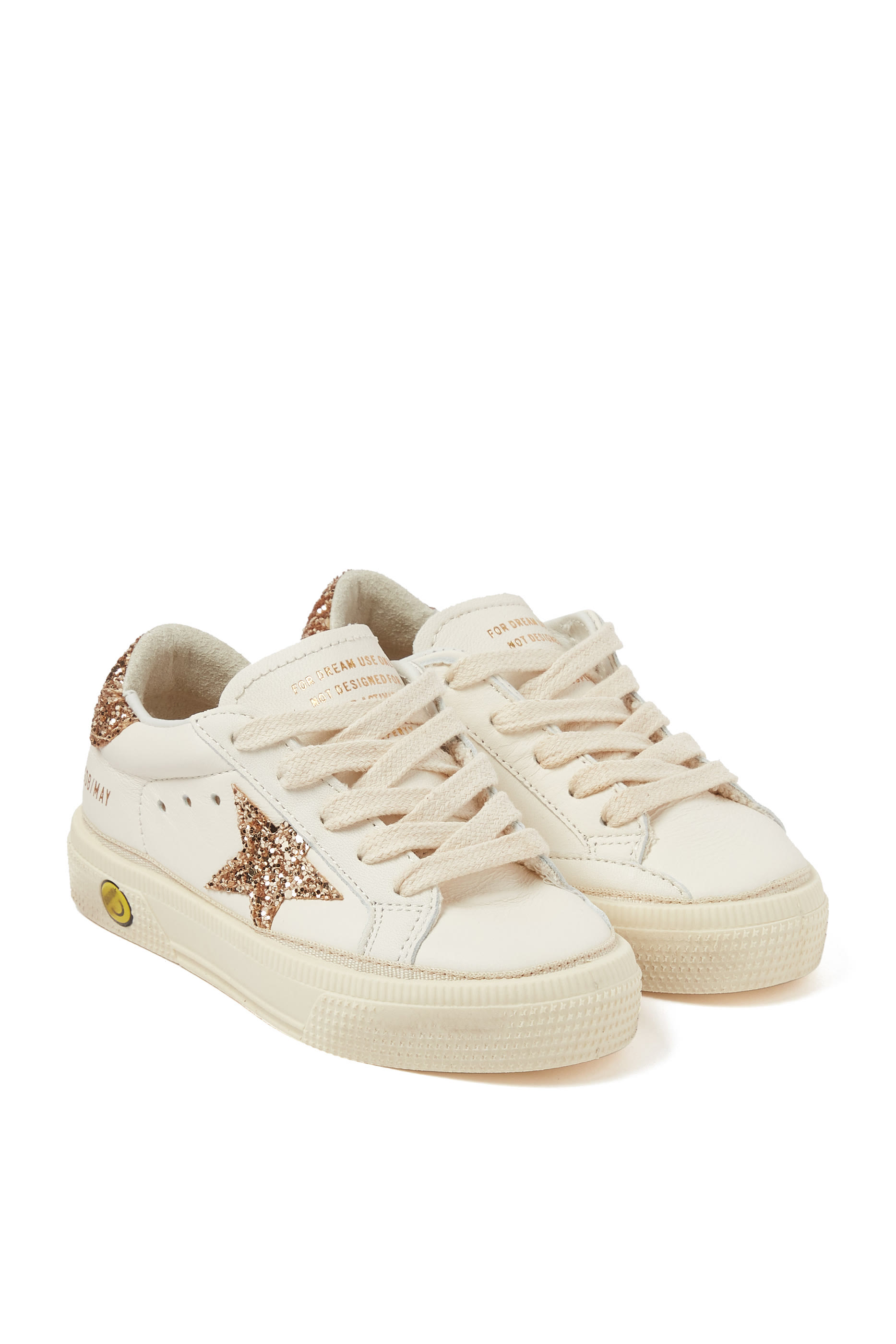Kids May Leather Glitter Star Sneakers