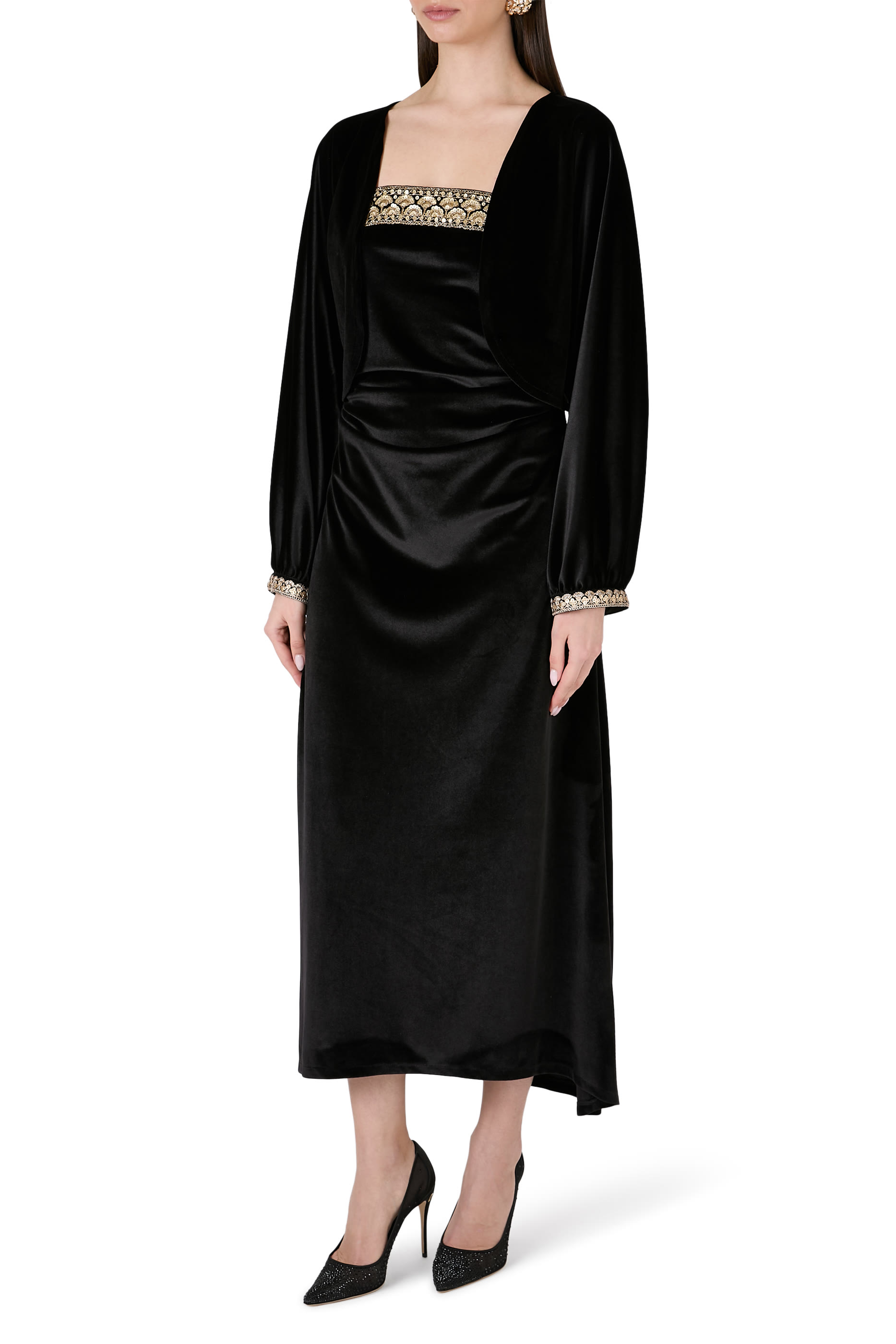 Velvet Blossom Strapless Dress and Jacket 