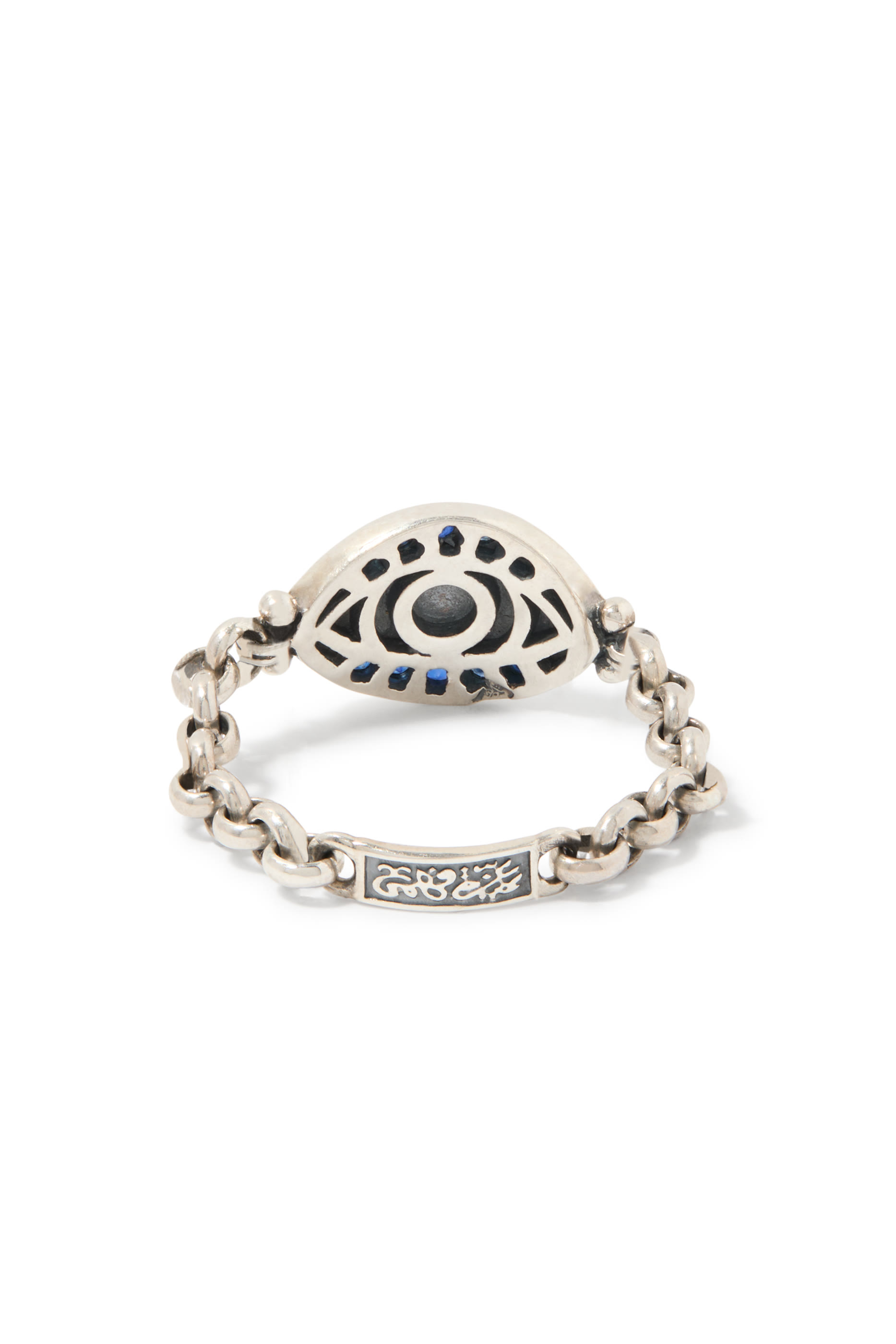  Eye of Hours Ring, 18K Yellow Gold with Sterling Silver, Sapphire & Diamonds
