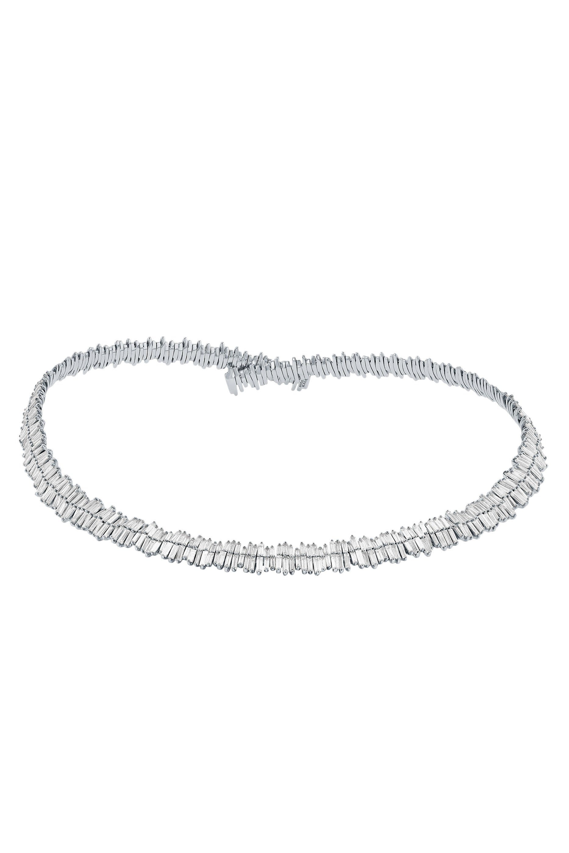 Classic Double Row Midi Collar, 18k White Gold & Diamonds