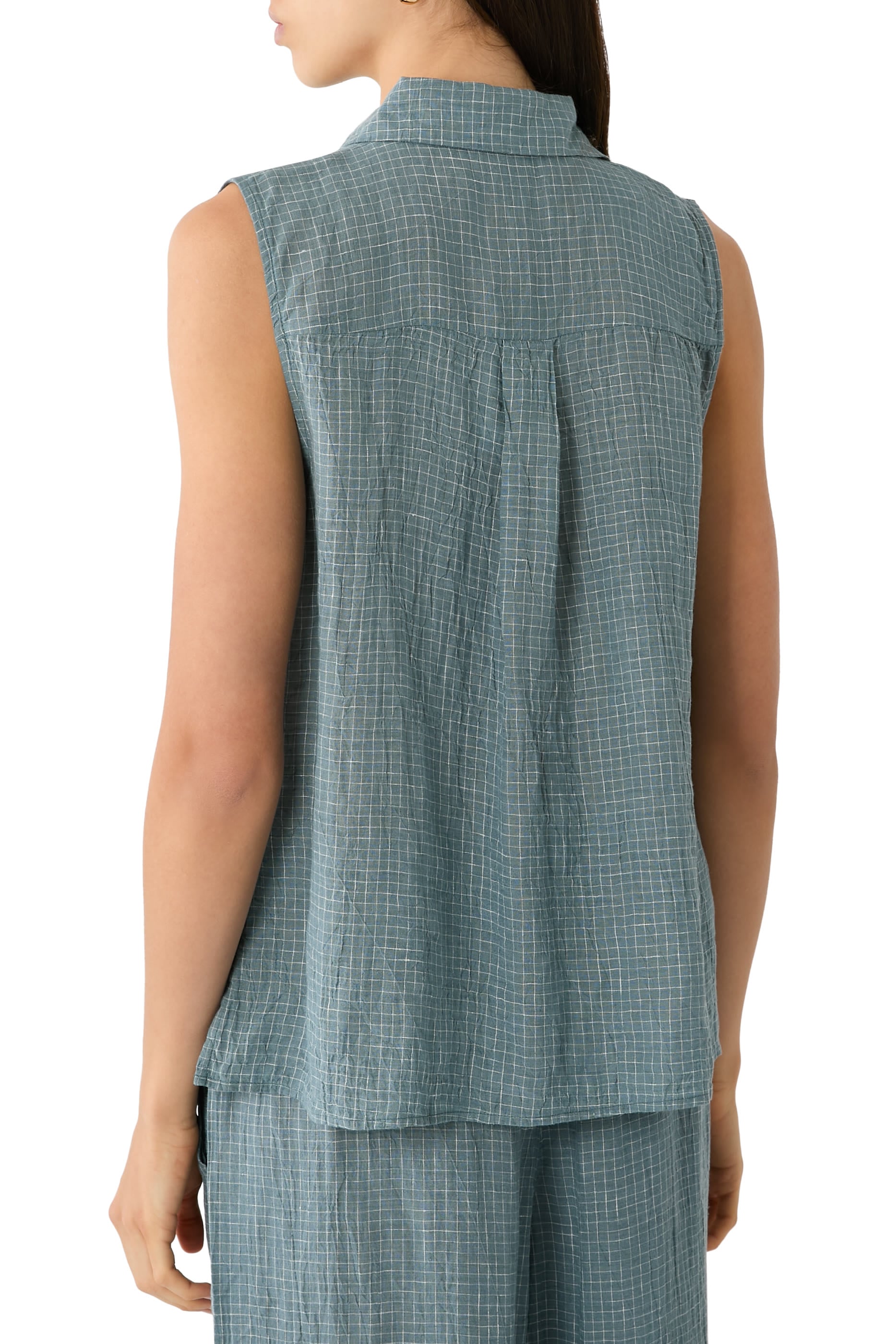 Classic Collar Sleeveless Shirt