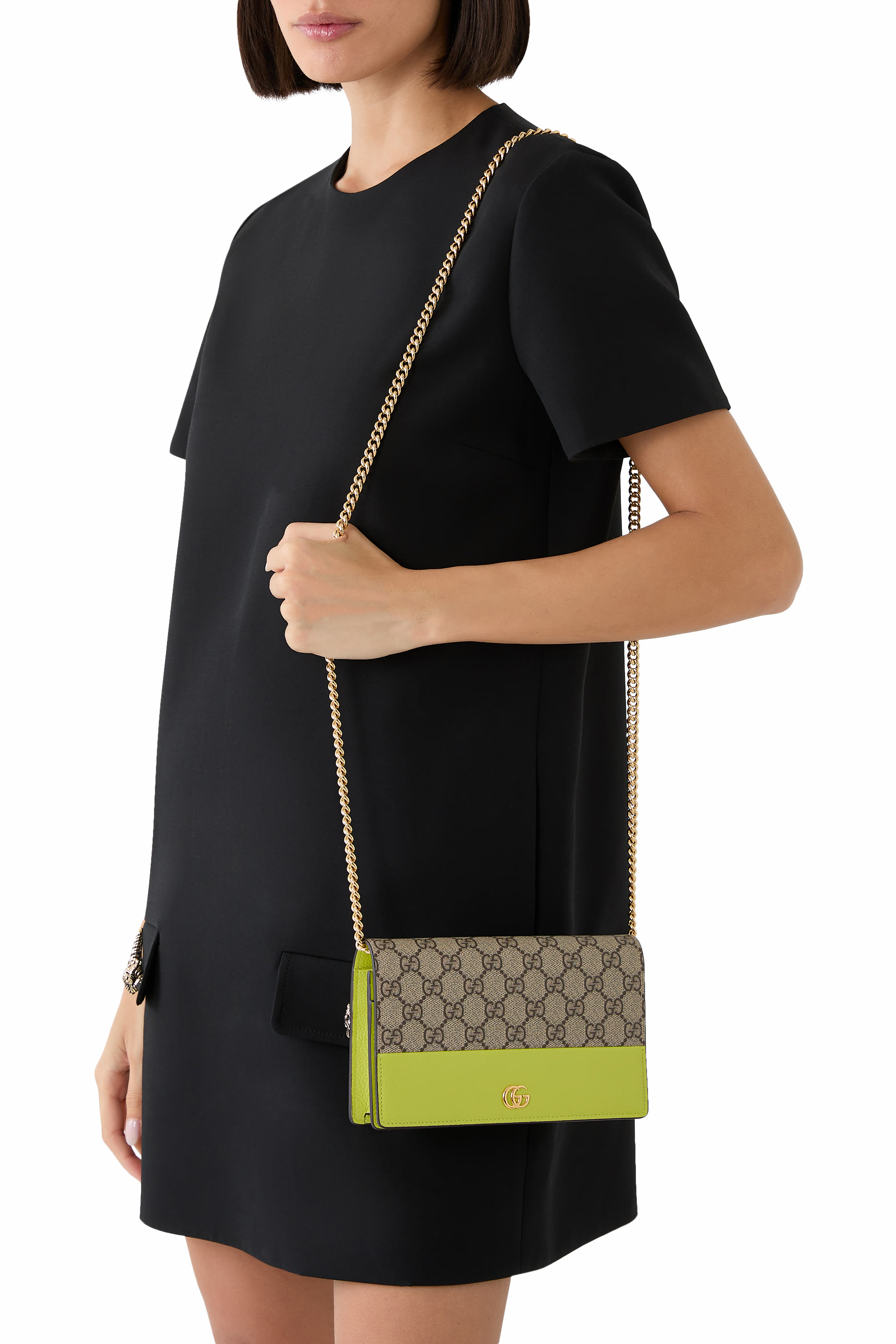 GG Marmont Bi-Color Wallet on Chain