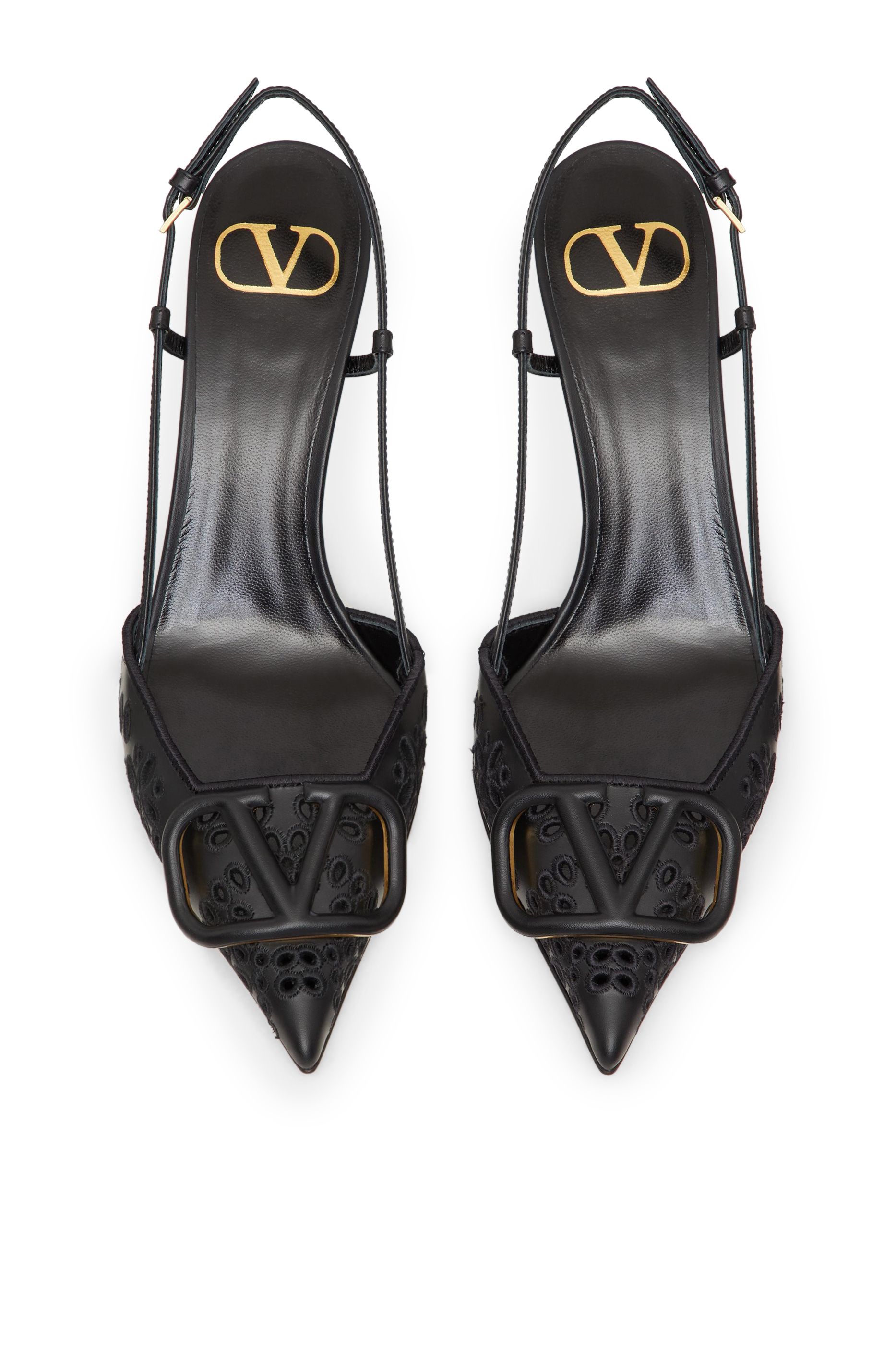V Logo Slingback Pumps