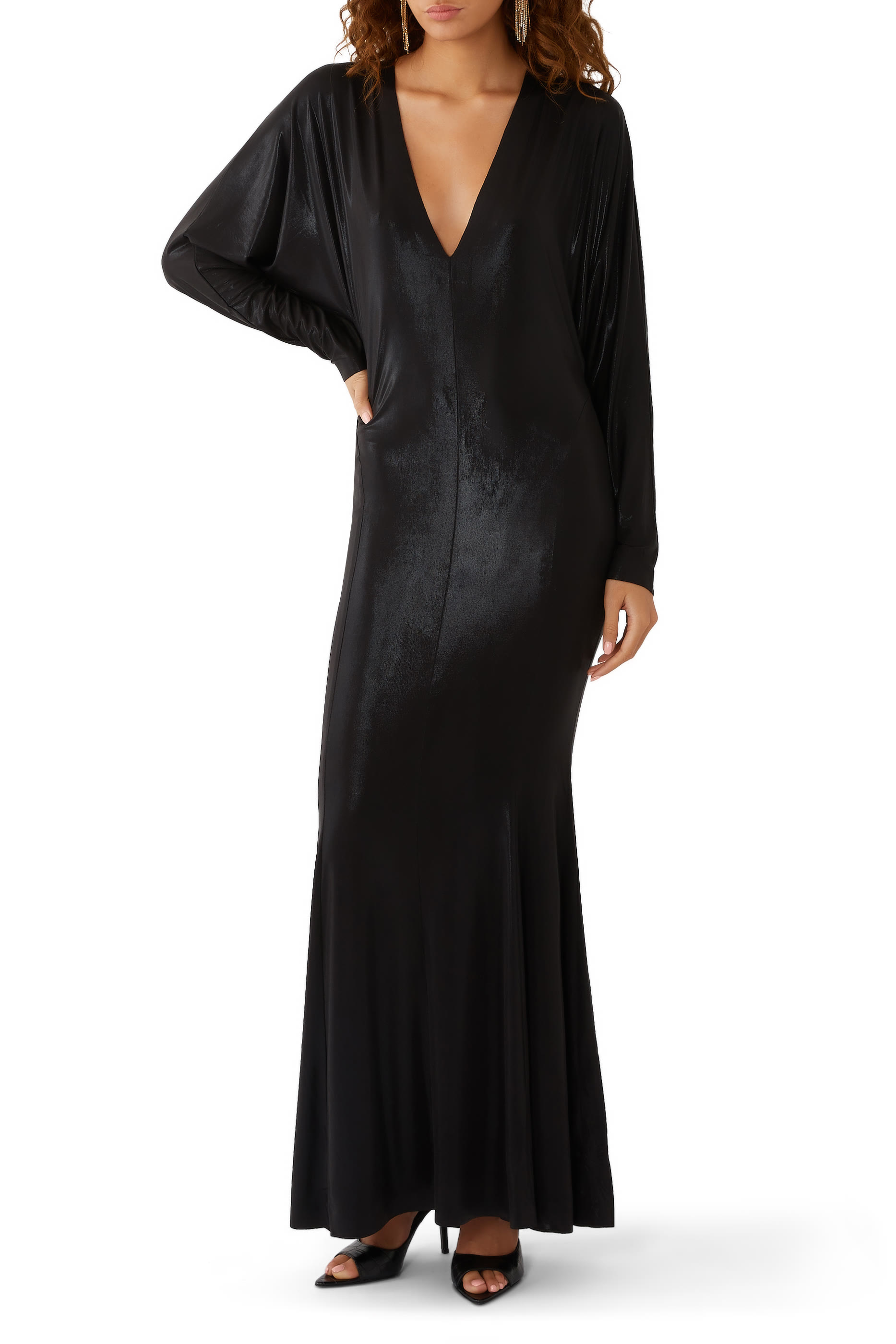 Dolman V Neck Fishtail Gown