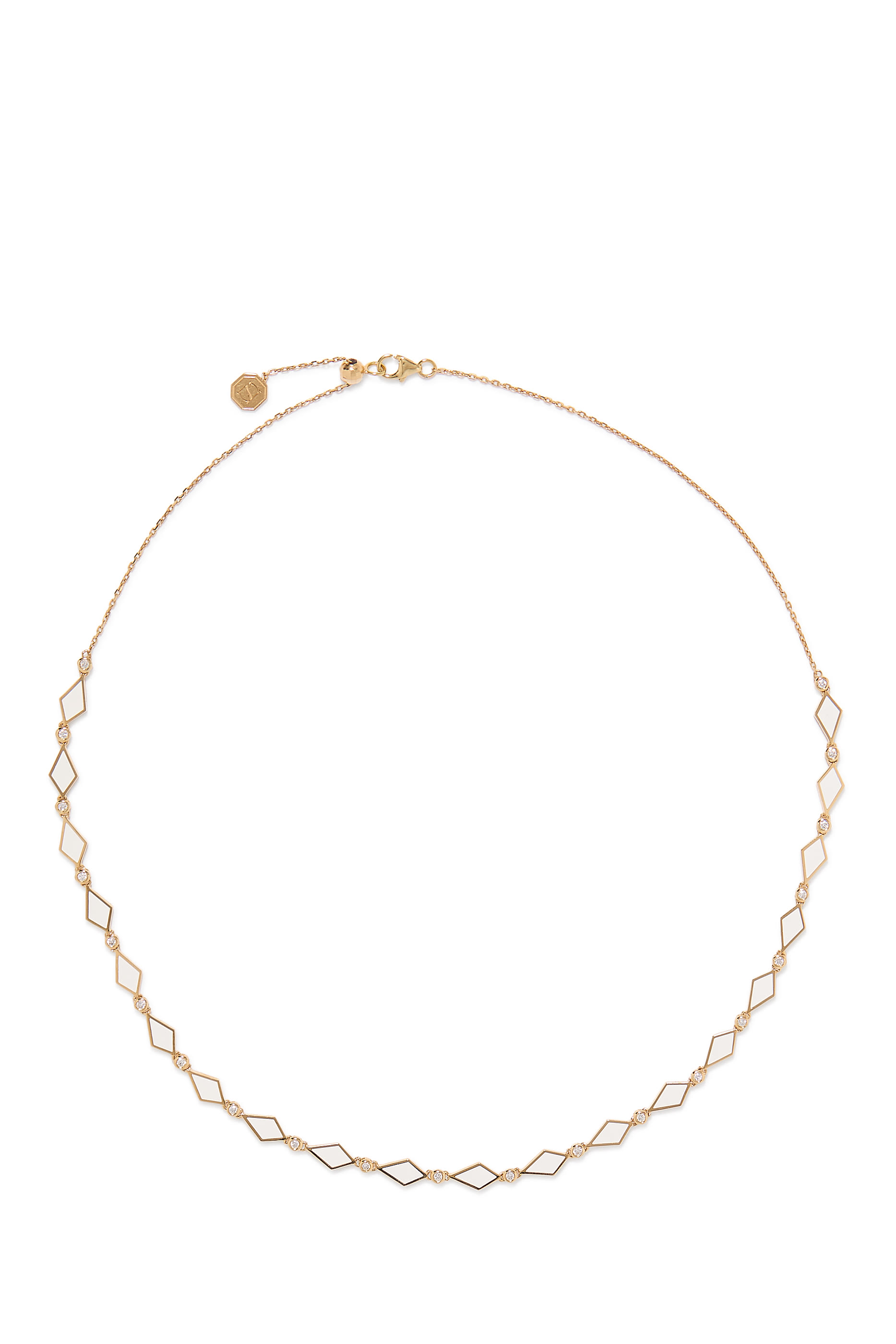 Mosaic Choker, 18K Yellow Gold with Enamel & Diamonds