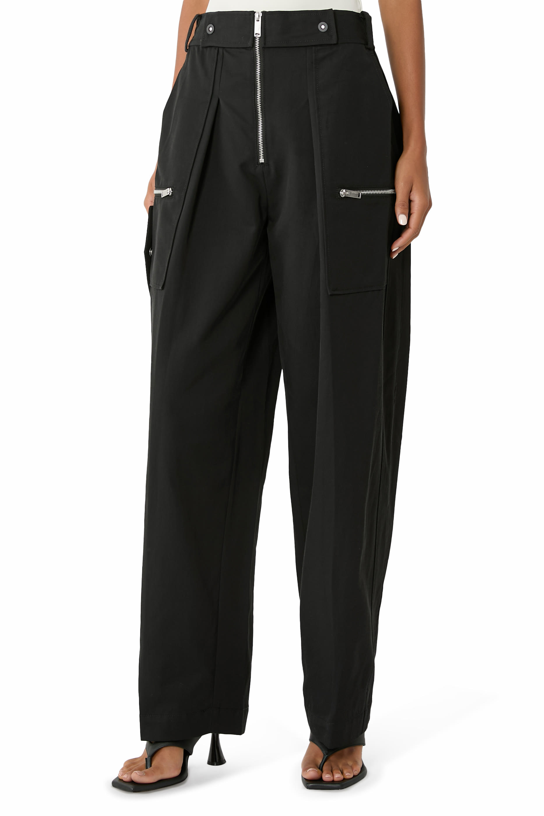 Double Zip Wide-Leg Pants