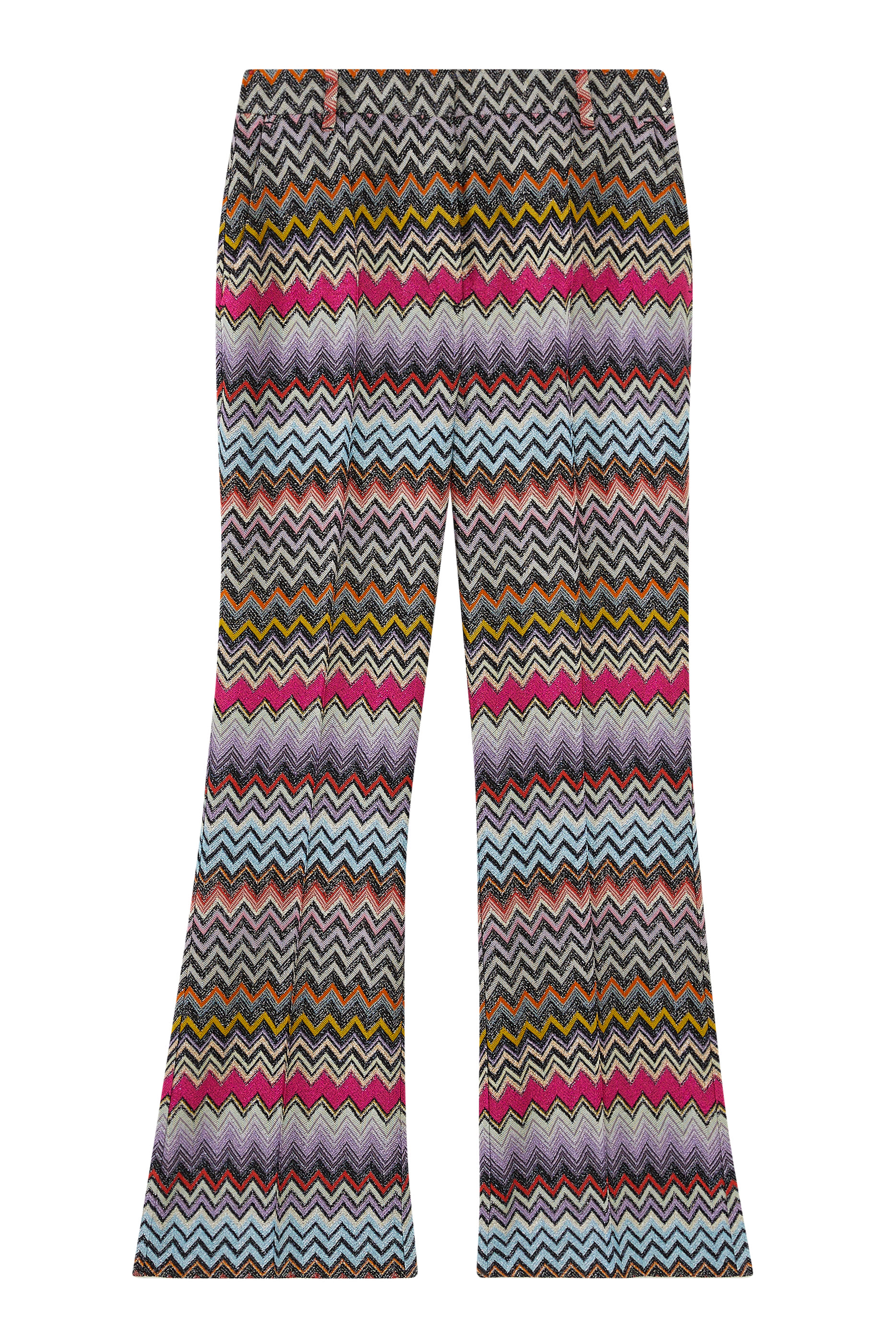 Zigzag Raschel Lurex Flare Pants