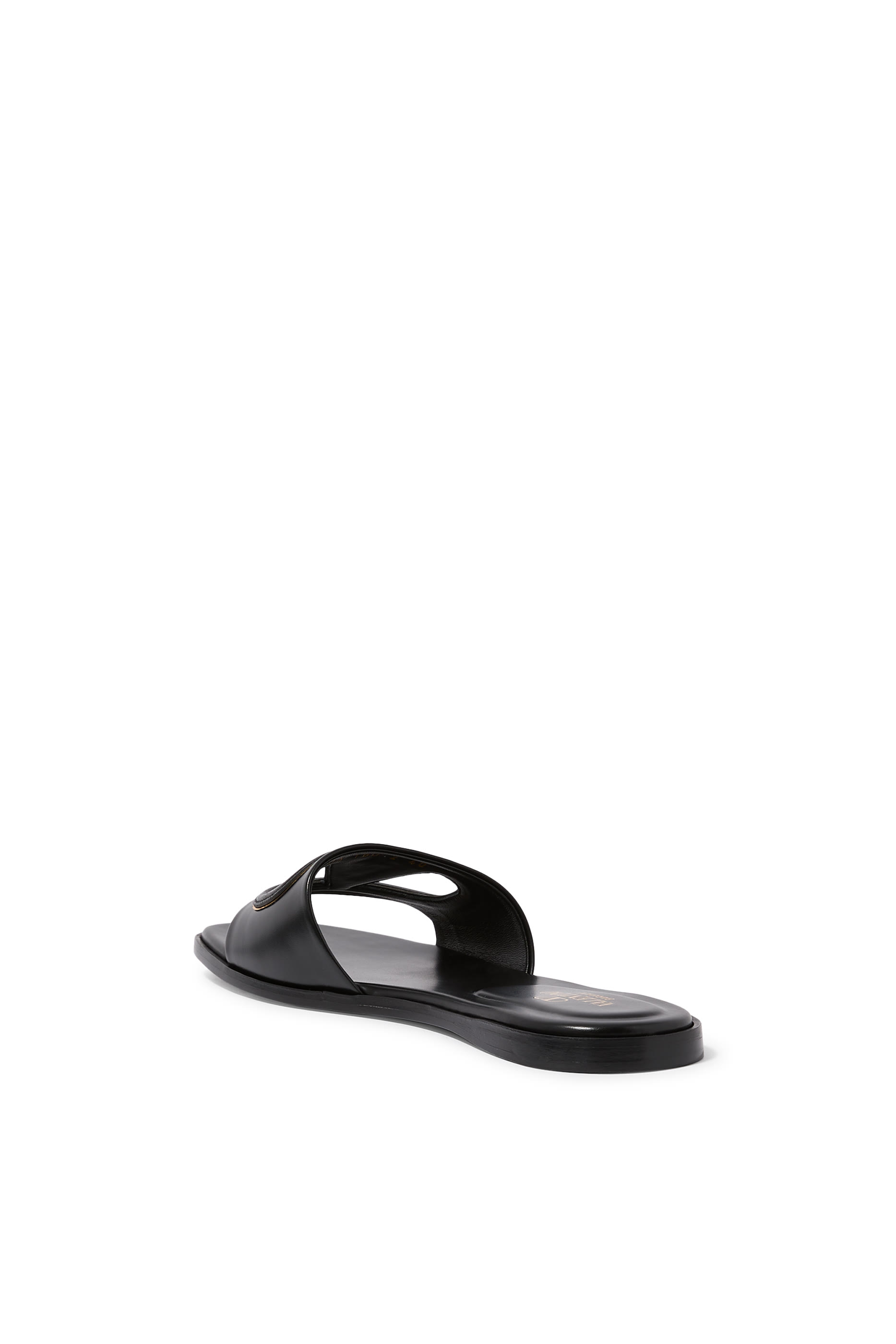 VLogo Cut-Out Calfskin Slides