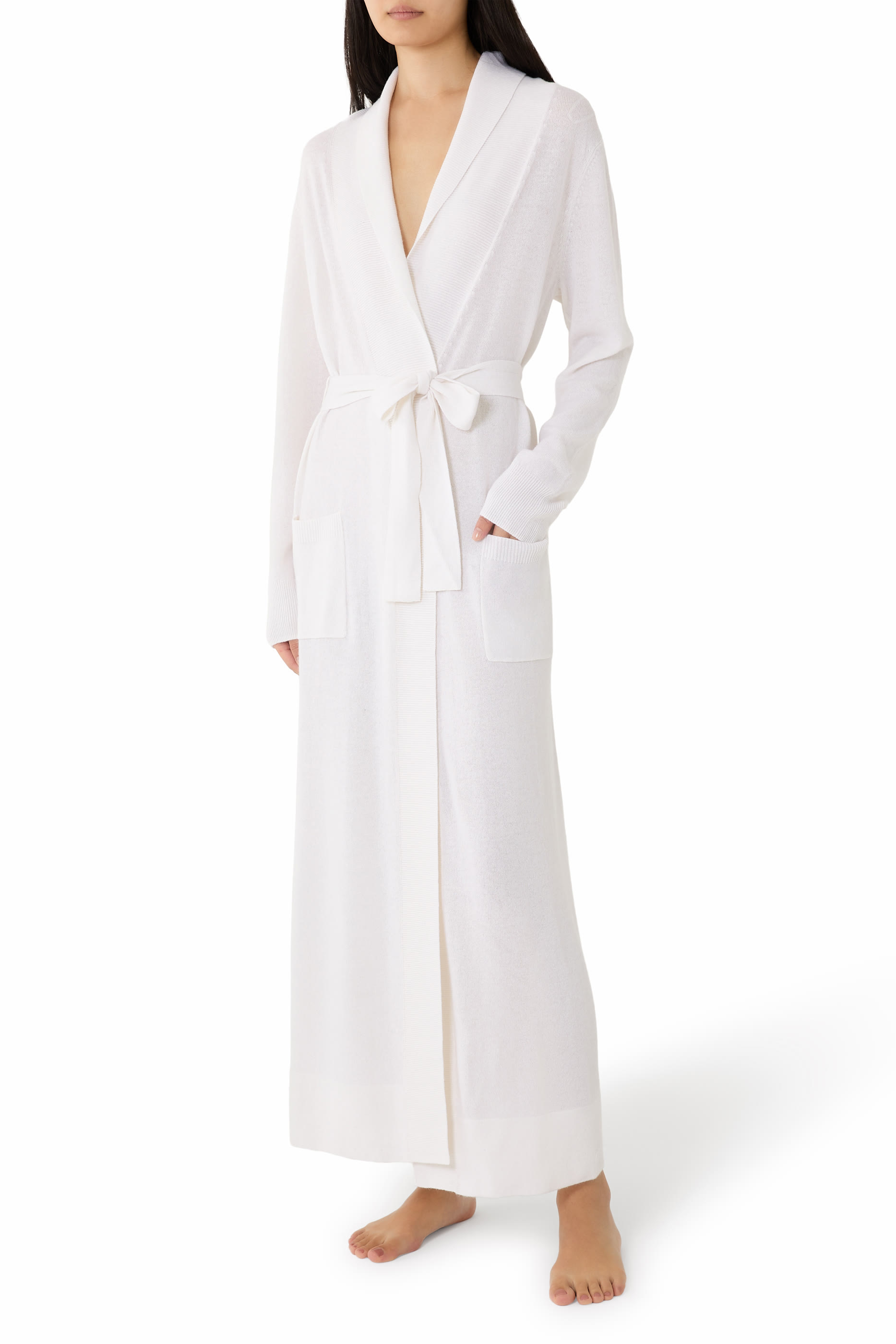 Long Shawl Collar Cashmere Robe