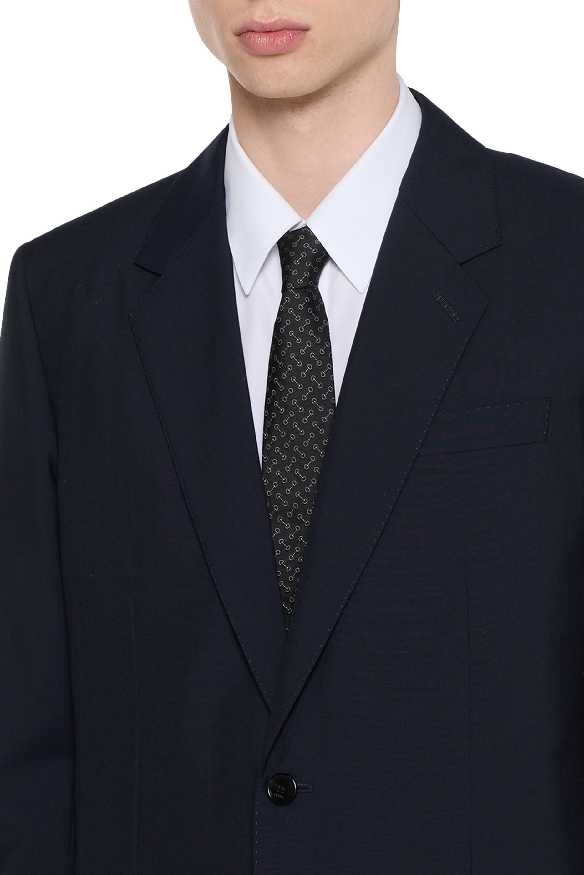 Horsebit Silk Jacquard Tie