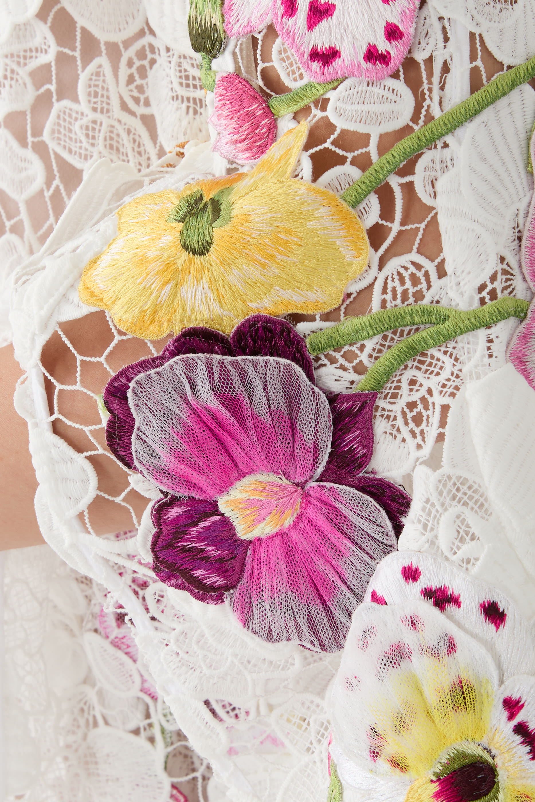 Orchid Embroidered Guipure Caftan