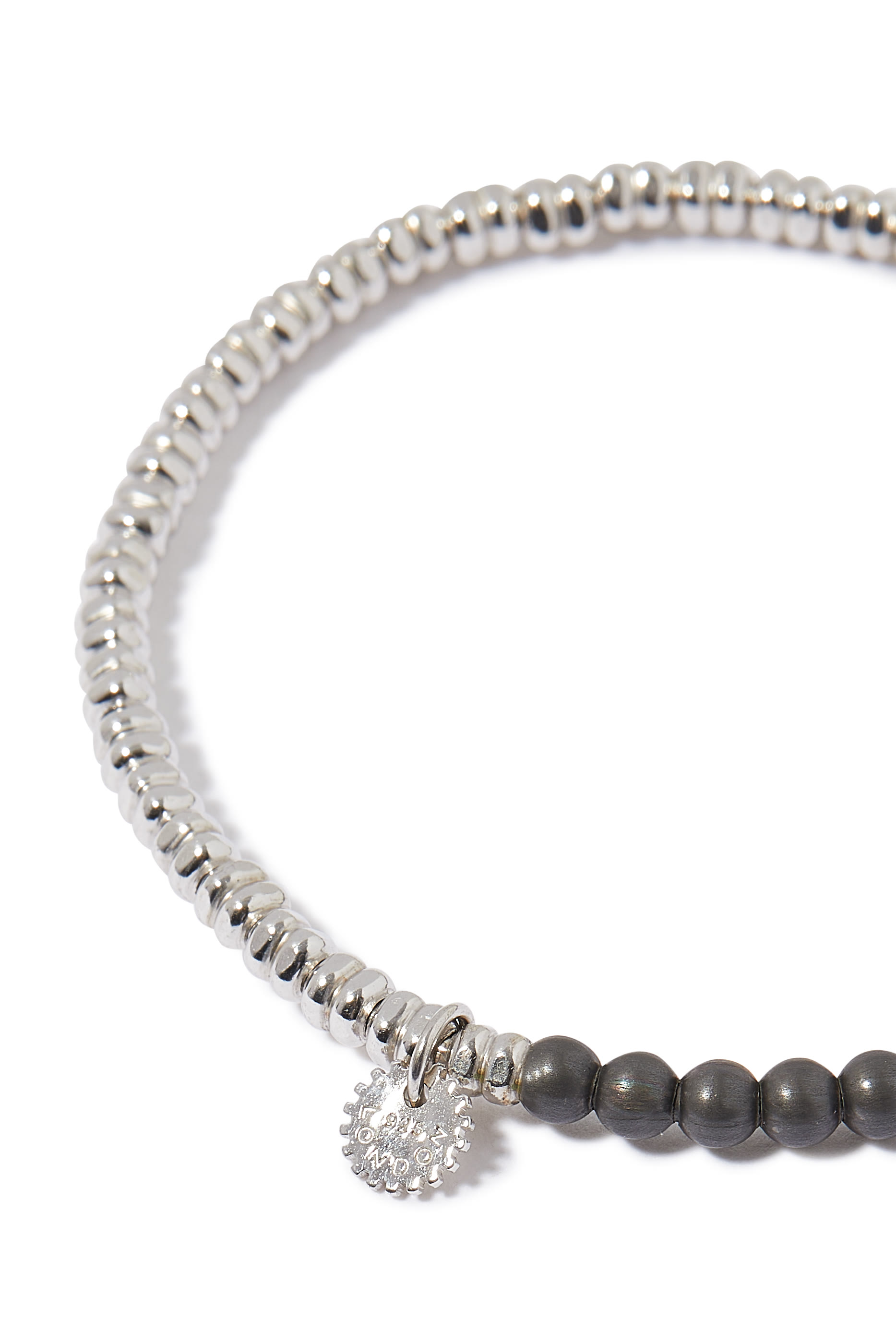 Titanium Rhodium Bead Bracelet