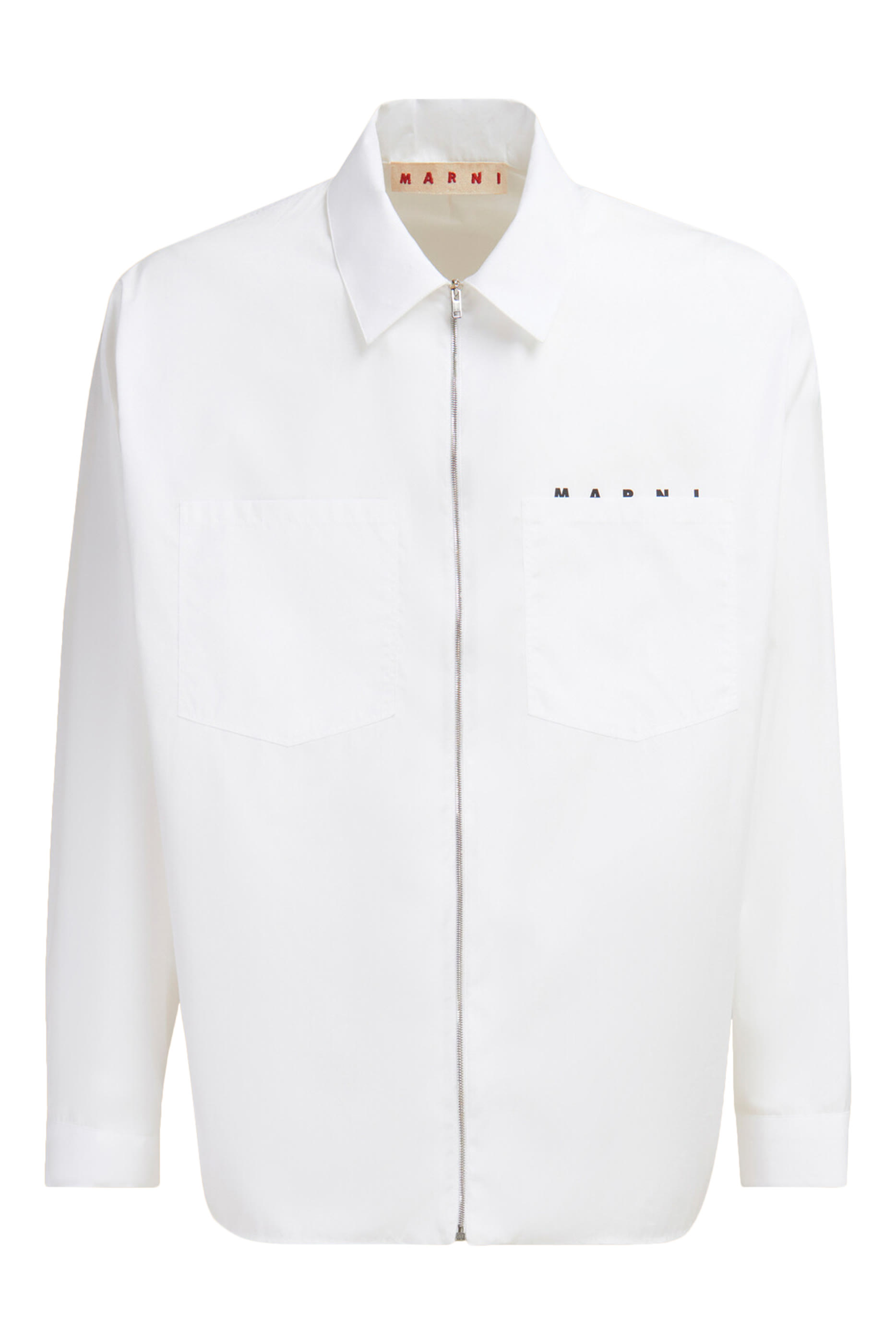 Organic Poplin Zip Shirt with Hidden Logo