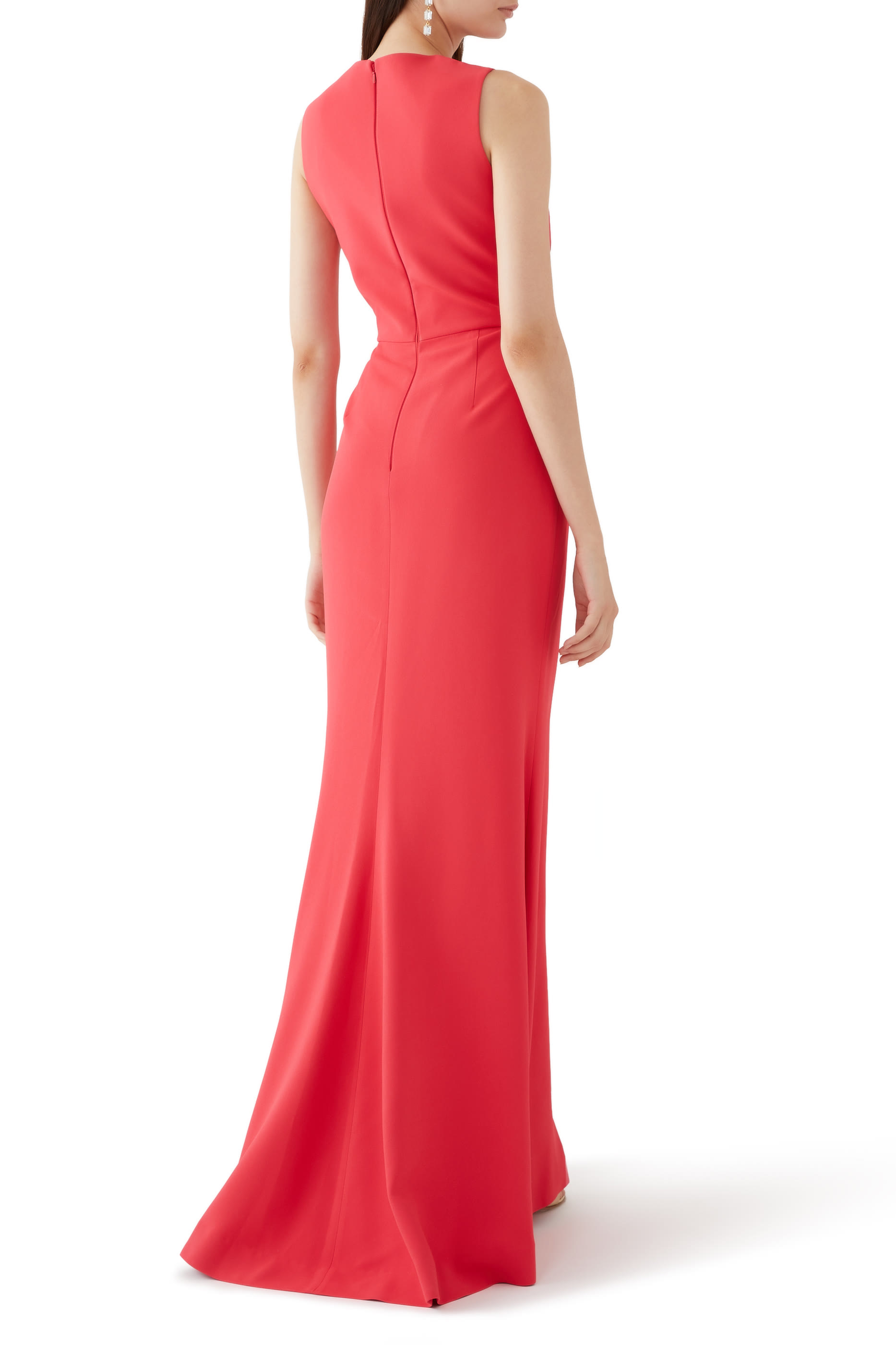 Gathered Embellished Cady Gown