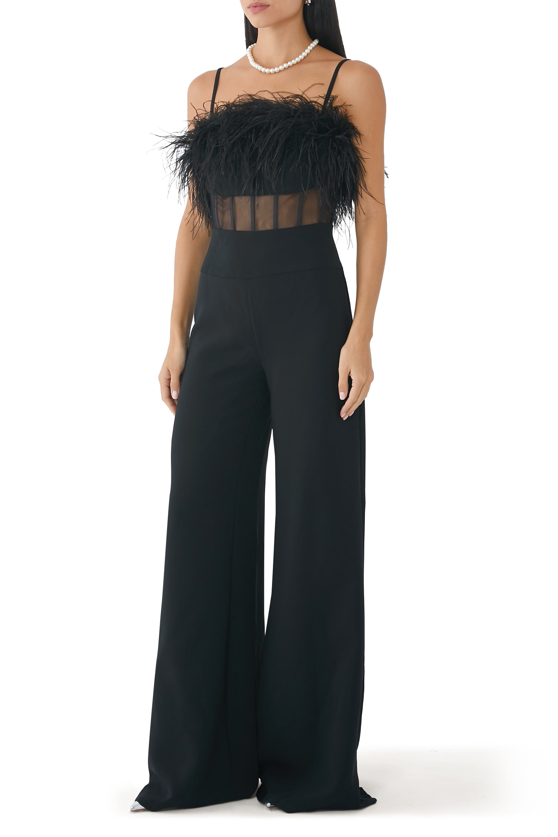 Feather Corset Jumpsuit