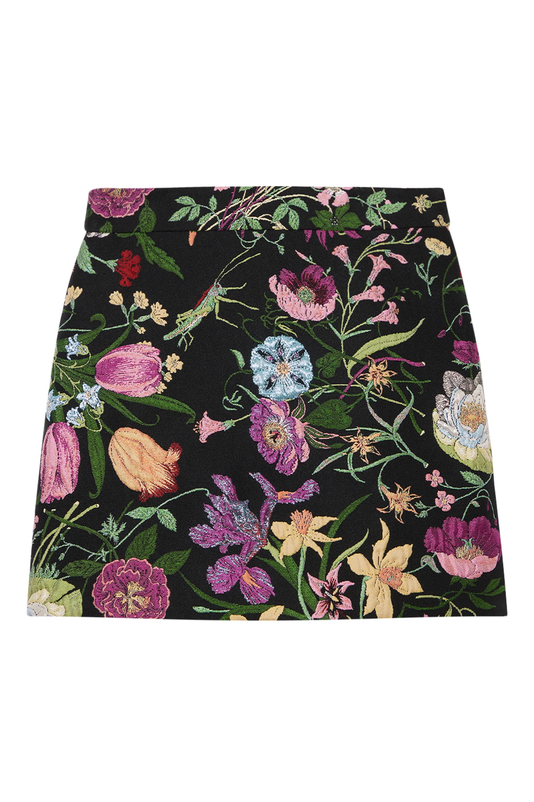 Flora Silk Brocade Mini Skirt