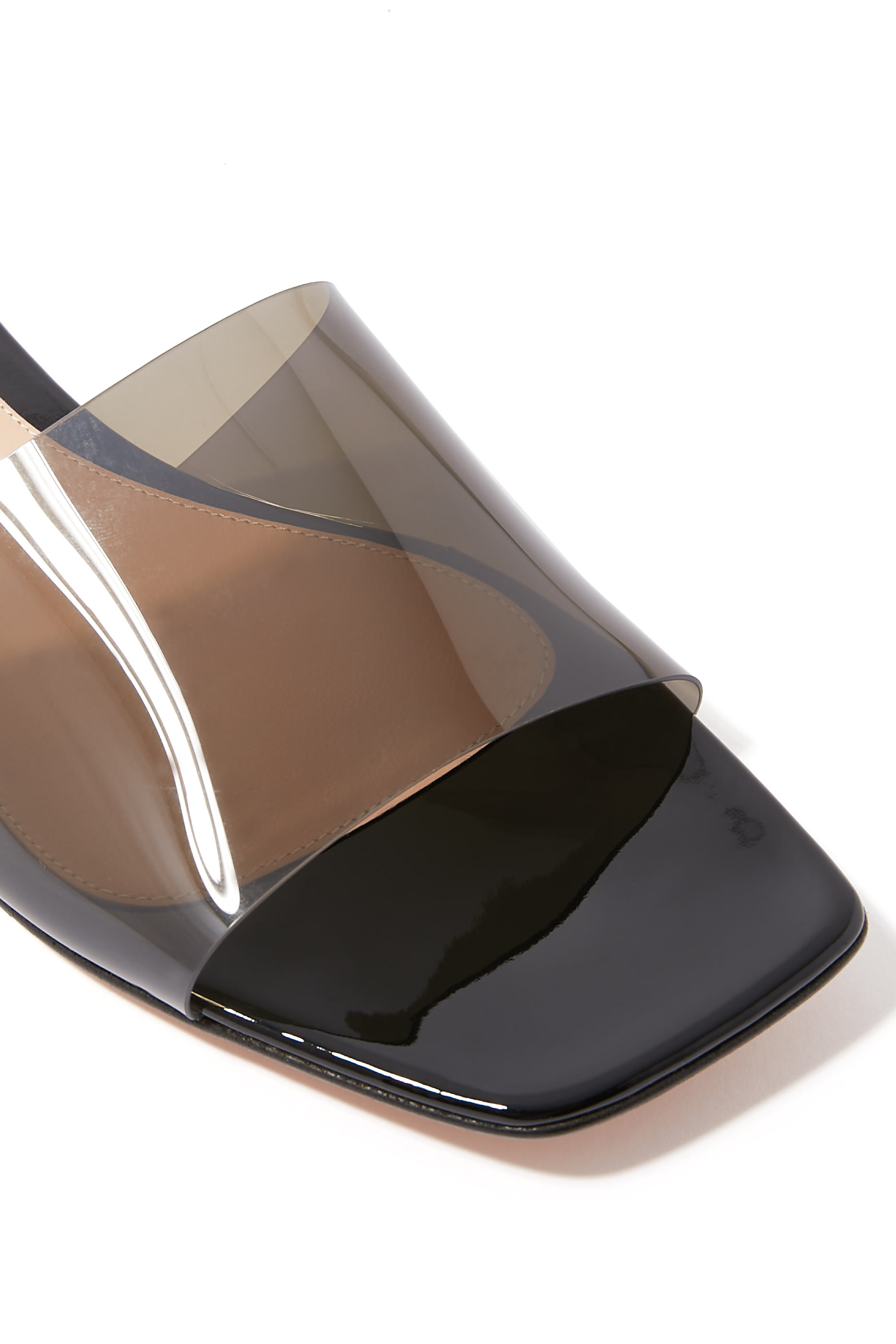 Cosmic Plexi Leather Flat Sandals