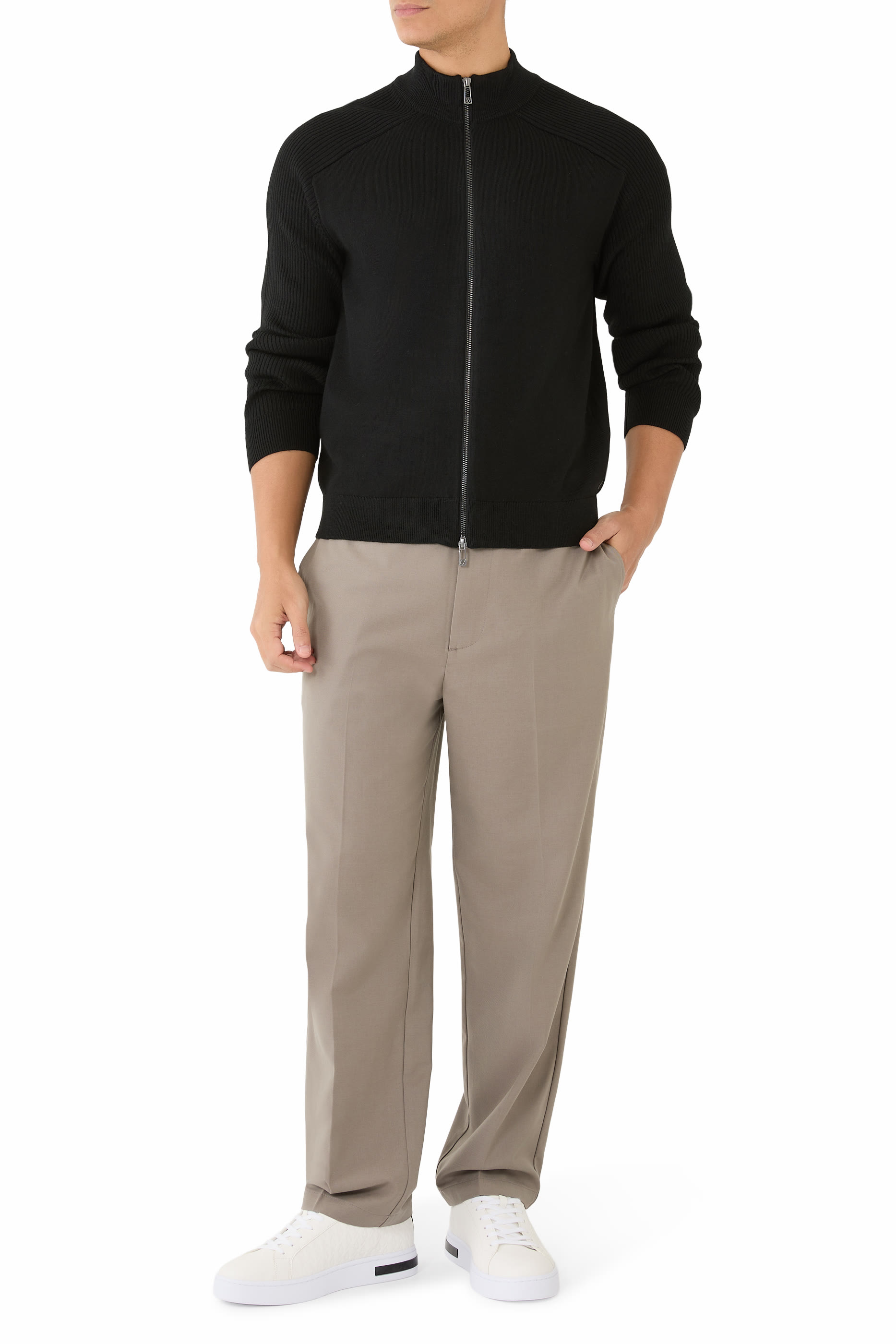 One Block Up Zipper Cardigan