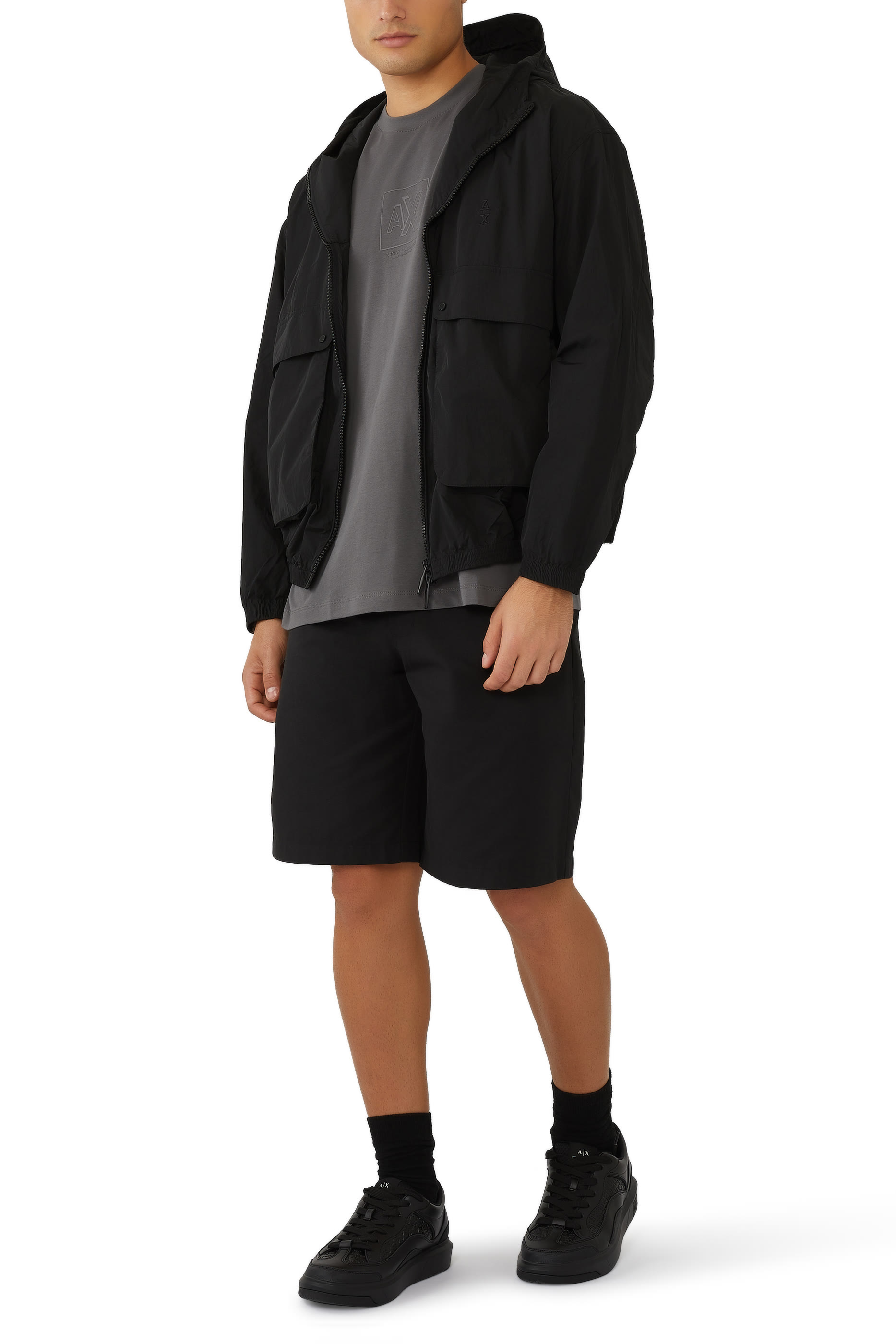 Blouson Grid Zip-Through Jacket