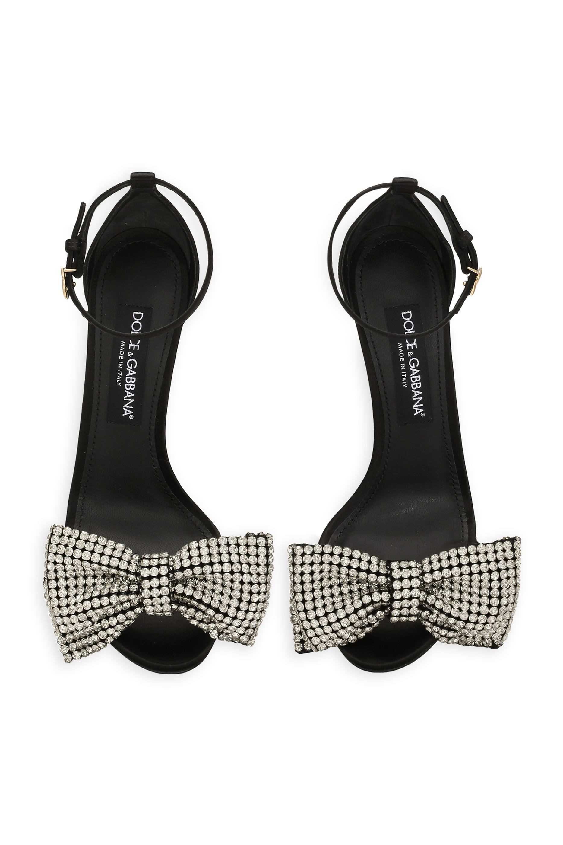 Crystal Bow 105 Satin Sandals