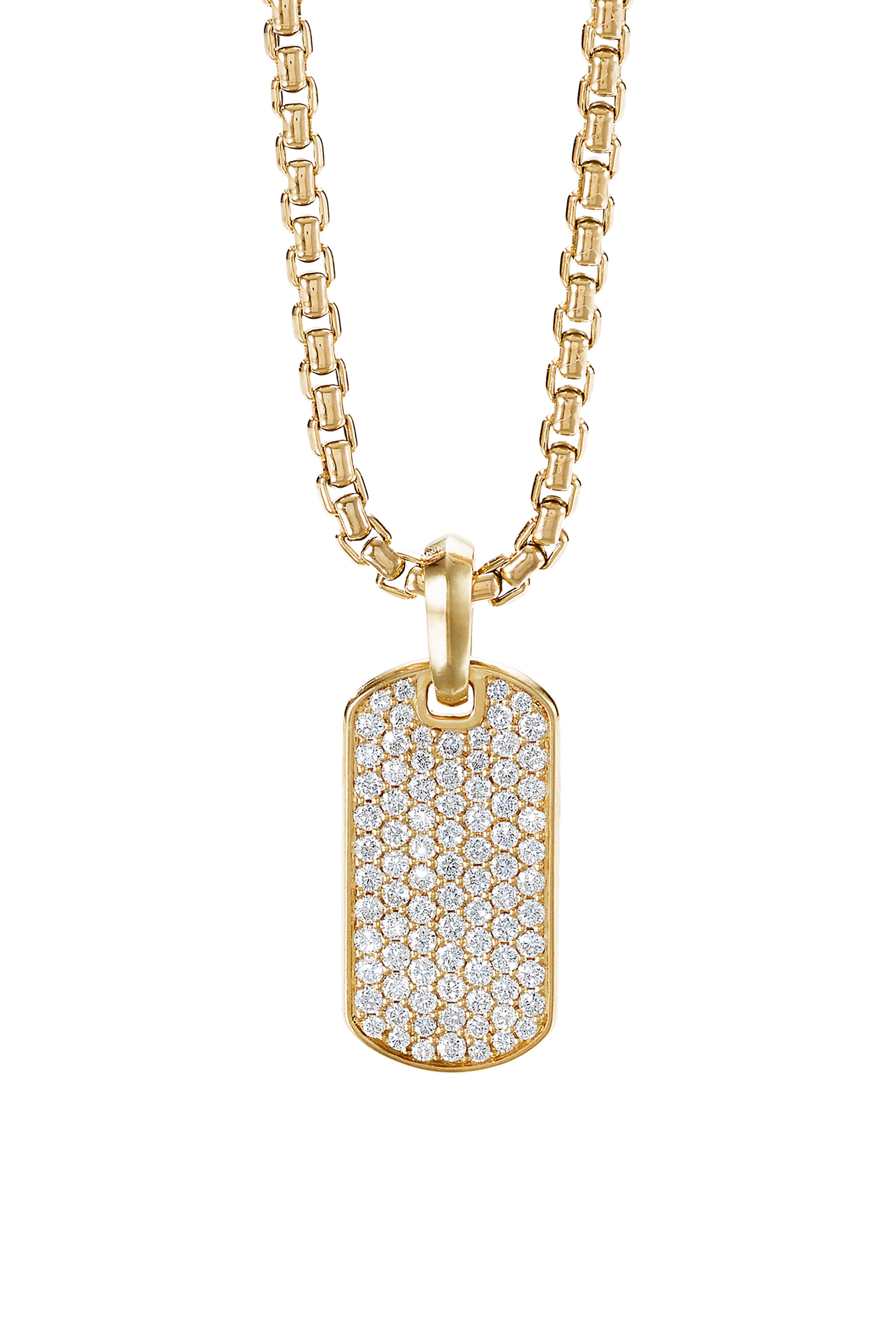 Pav&eacute; Tag in 18k Yellow Gold