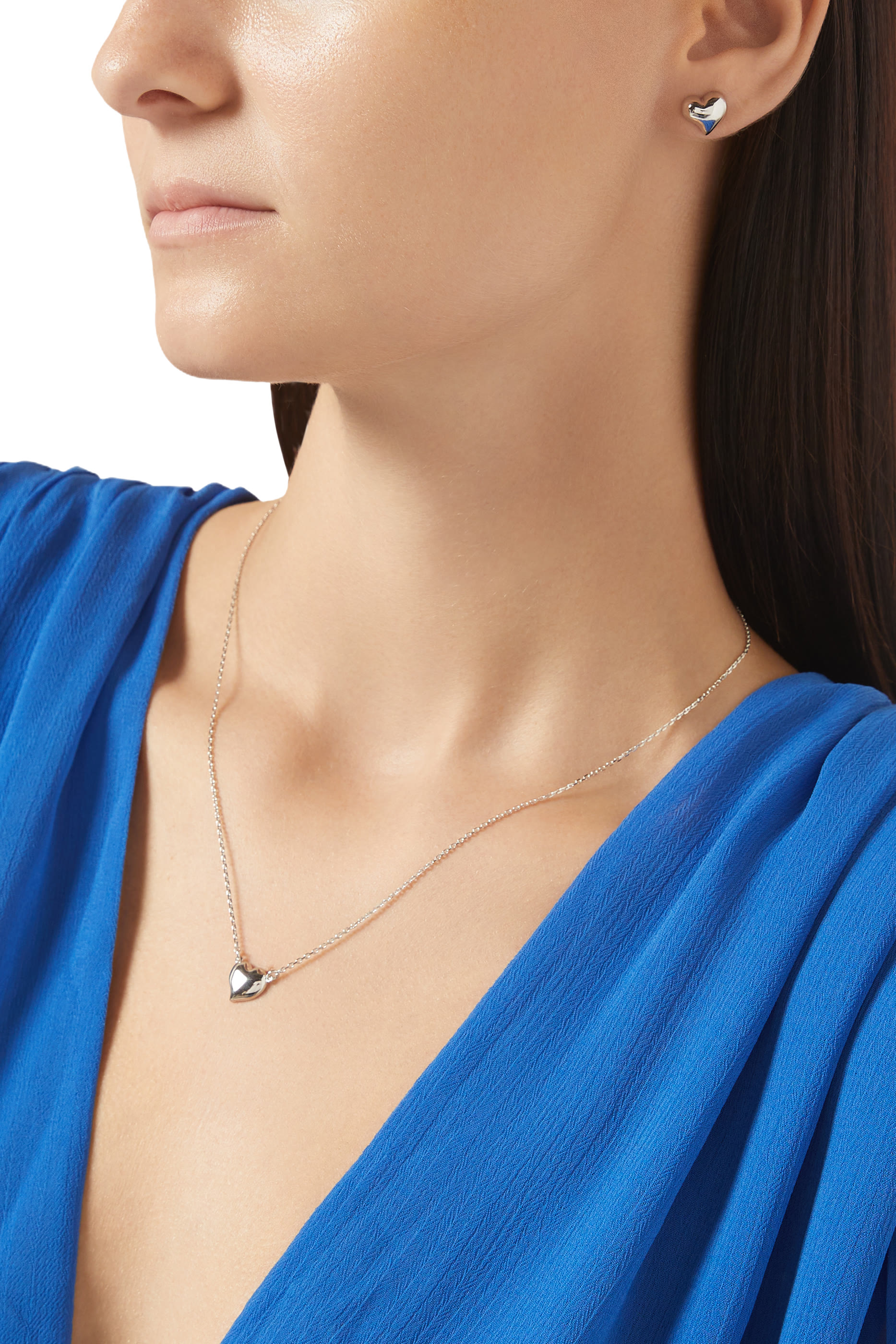 Amour Stud Earrings, Plated Metal