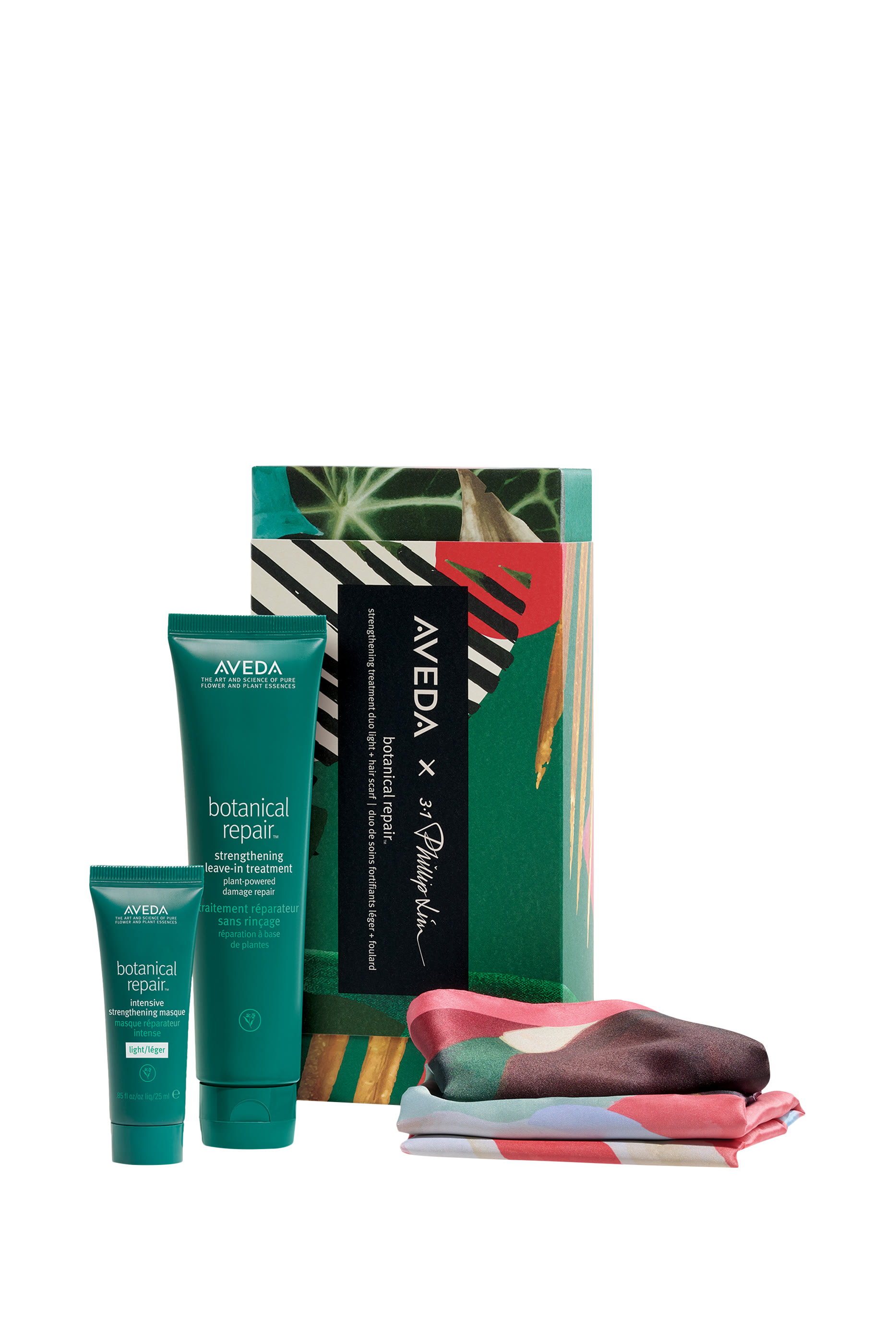 Botanical Repair Strengthening Treatment Duo Rich and Hair scarf, Set of 3