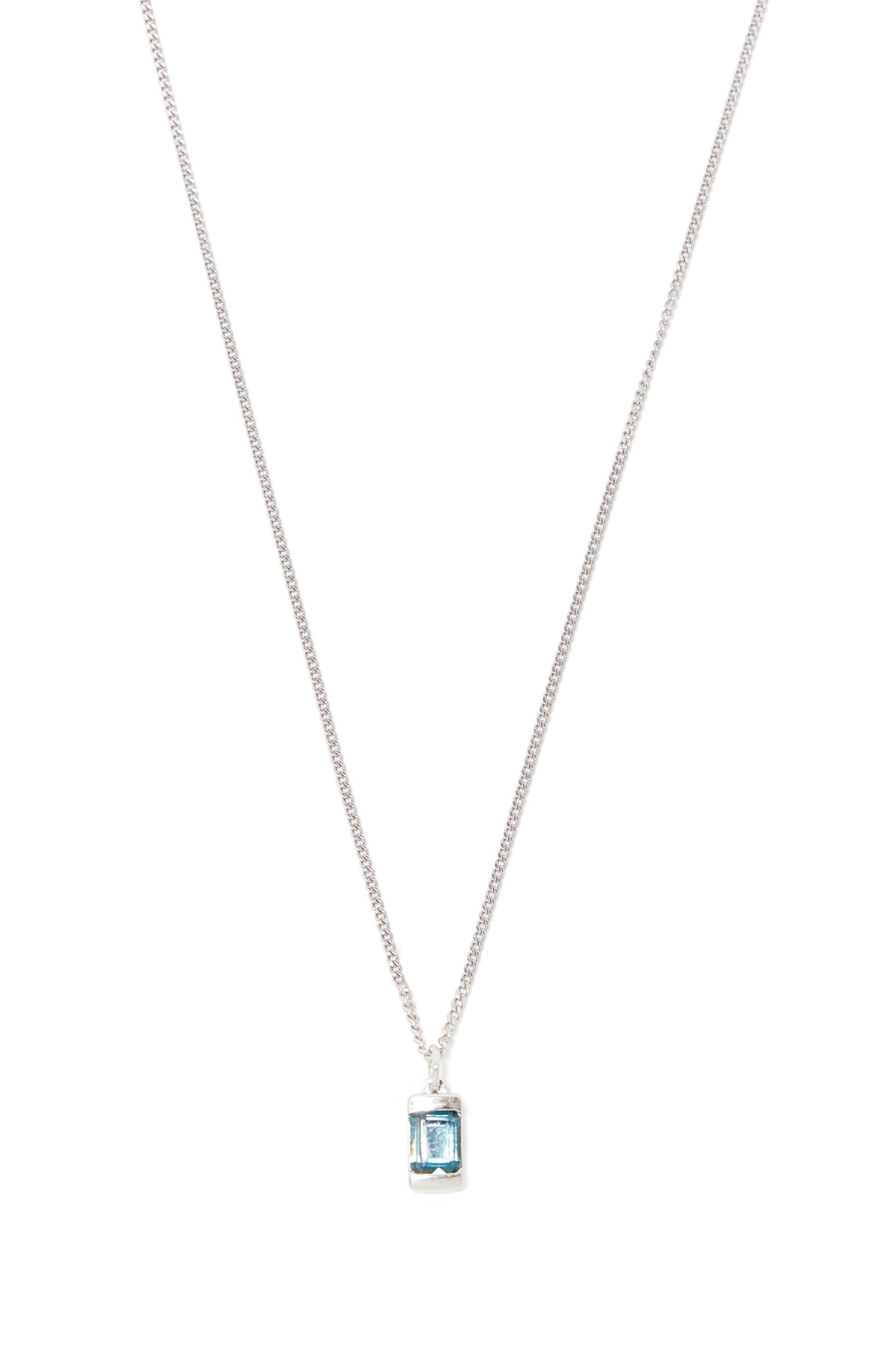 Valor Pendant Necklace, Sterling Silver & Blue Topaz