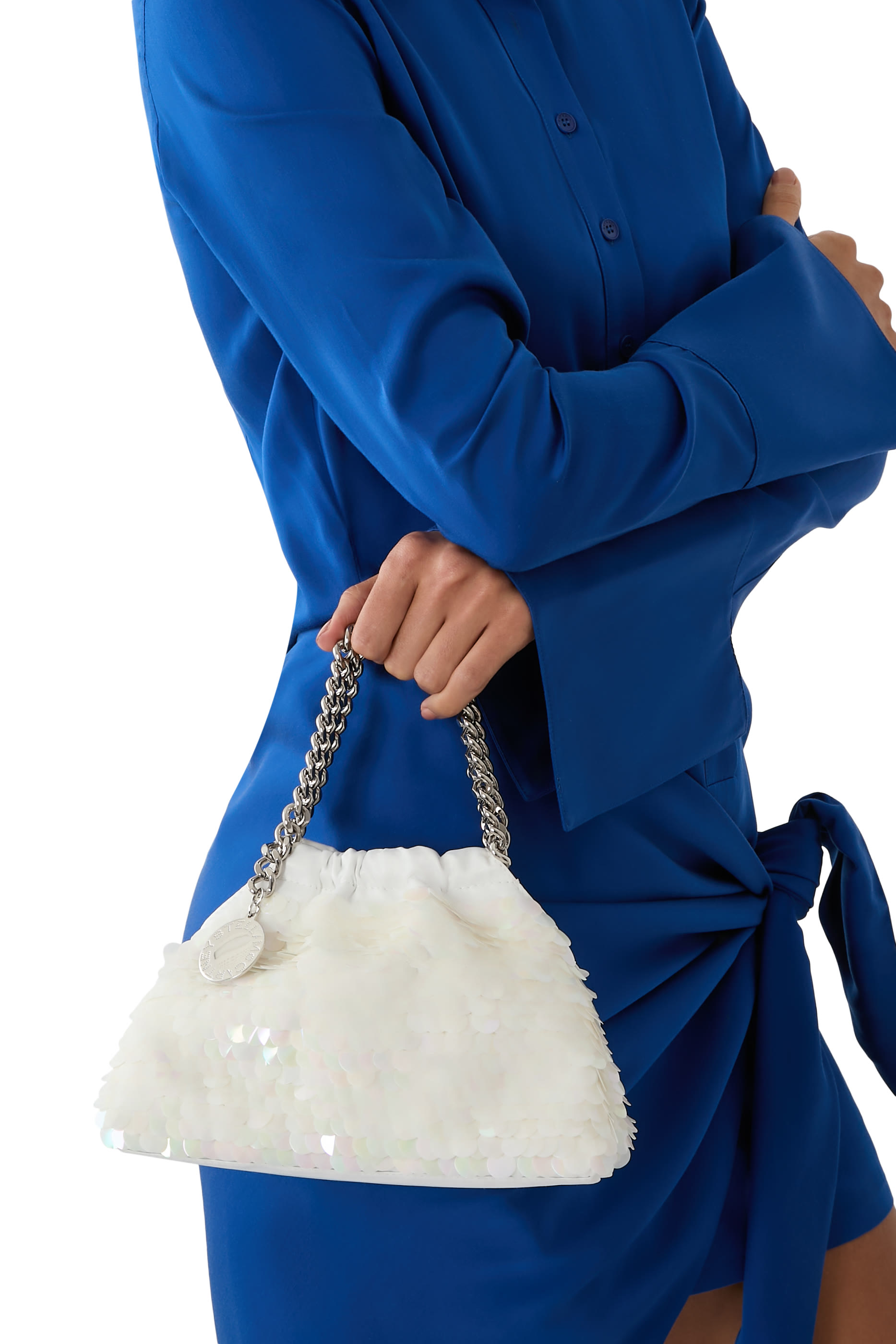 Falabella Mini Sequin-Embellished Drawstring Bag