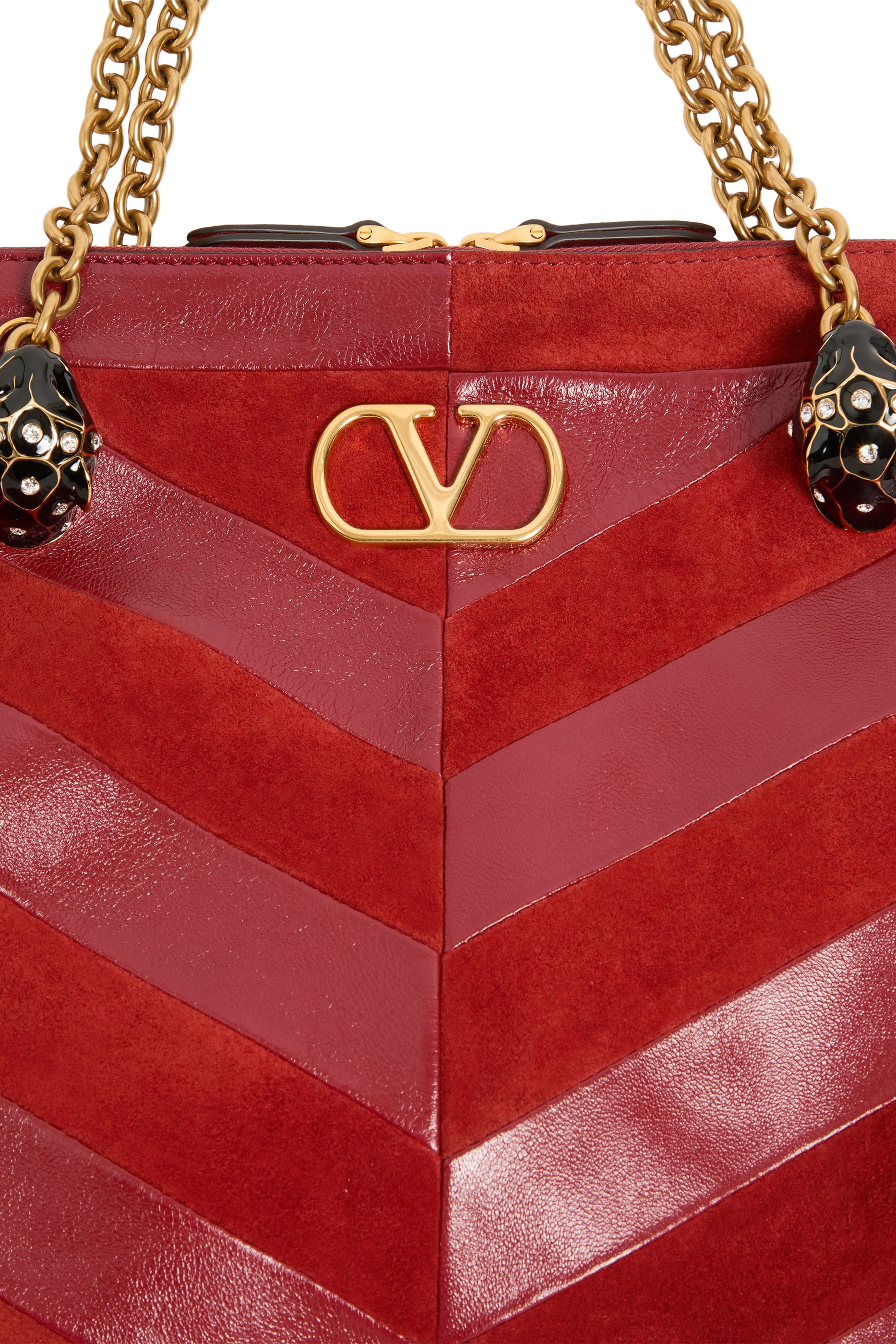 Panthea Chevron Motif Medium Shoulder Bag
