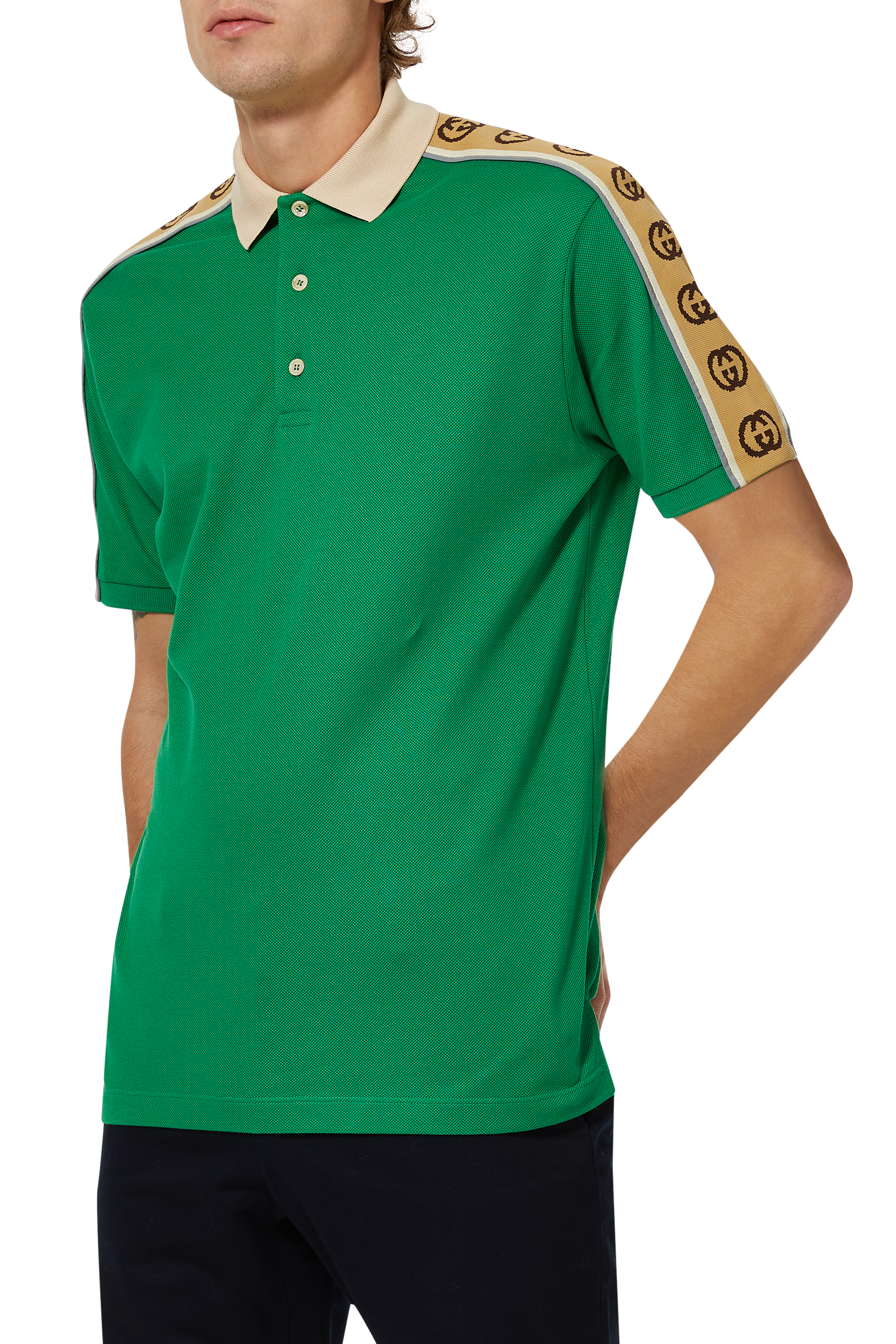 Interlocking G Stripe Polo Shirt