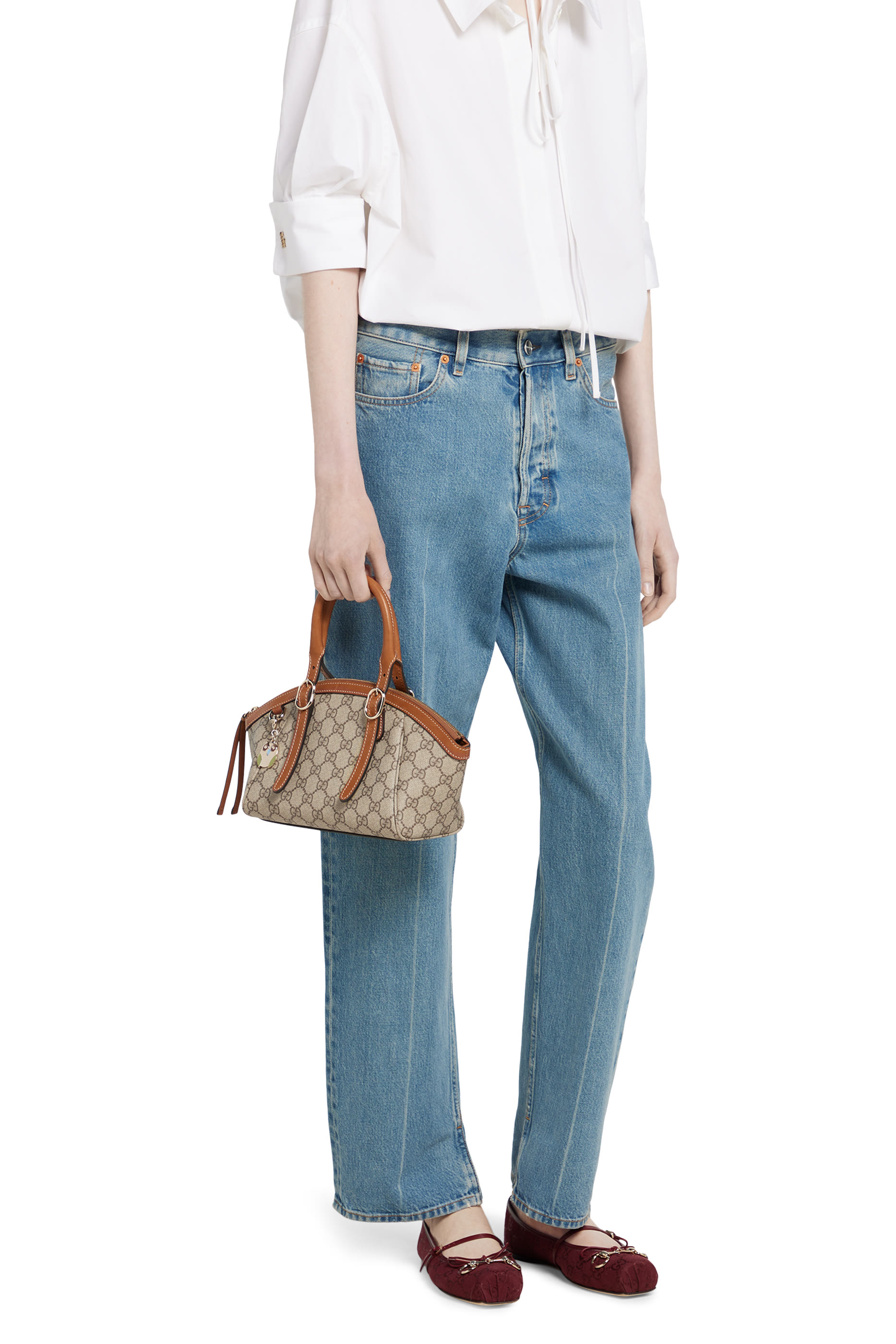  GG Emblem Small Top Handle Bag