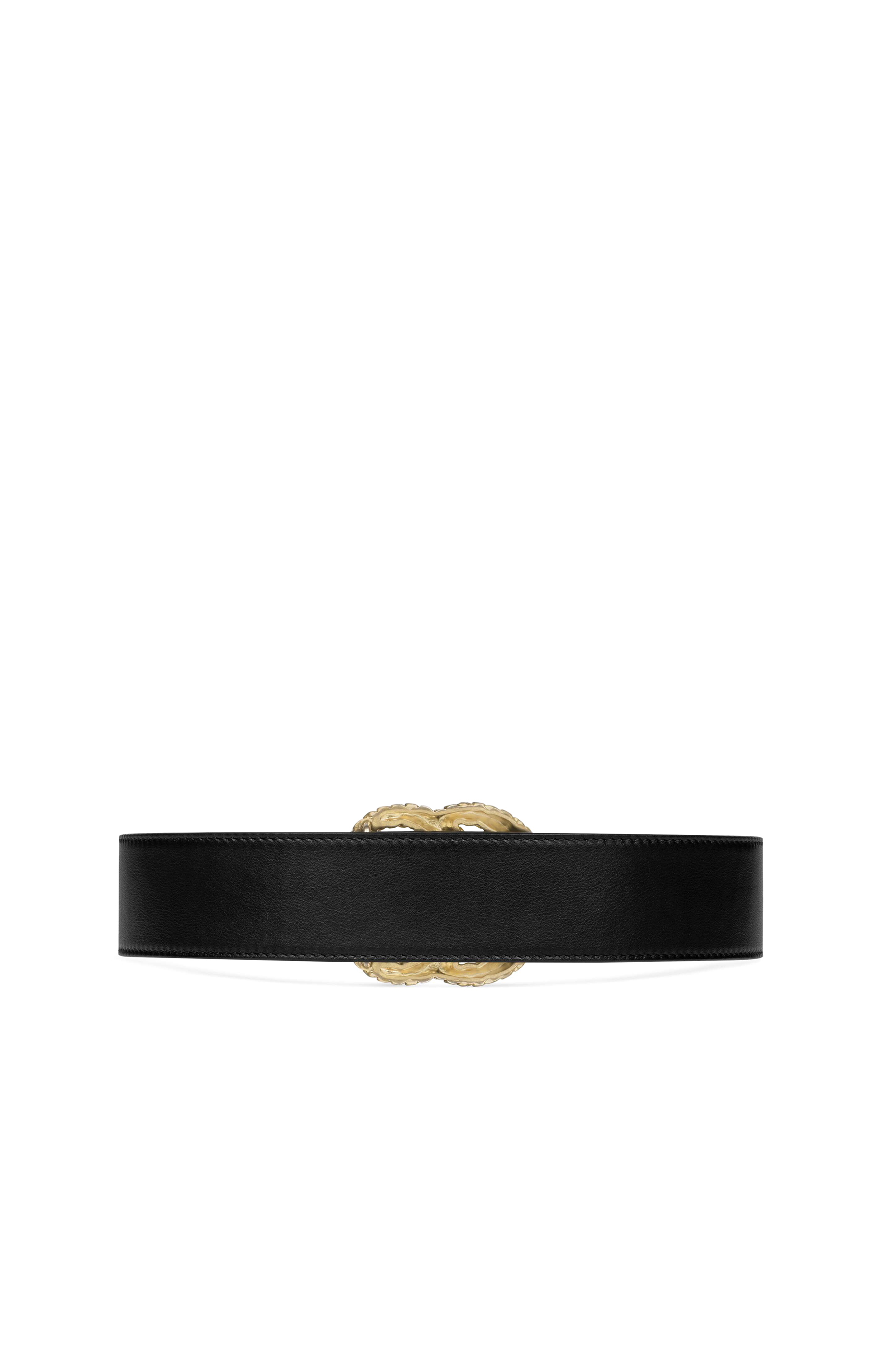 Textured Double G Leather Belt