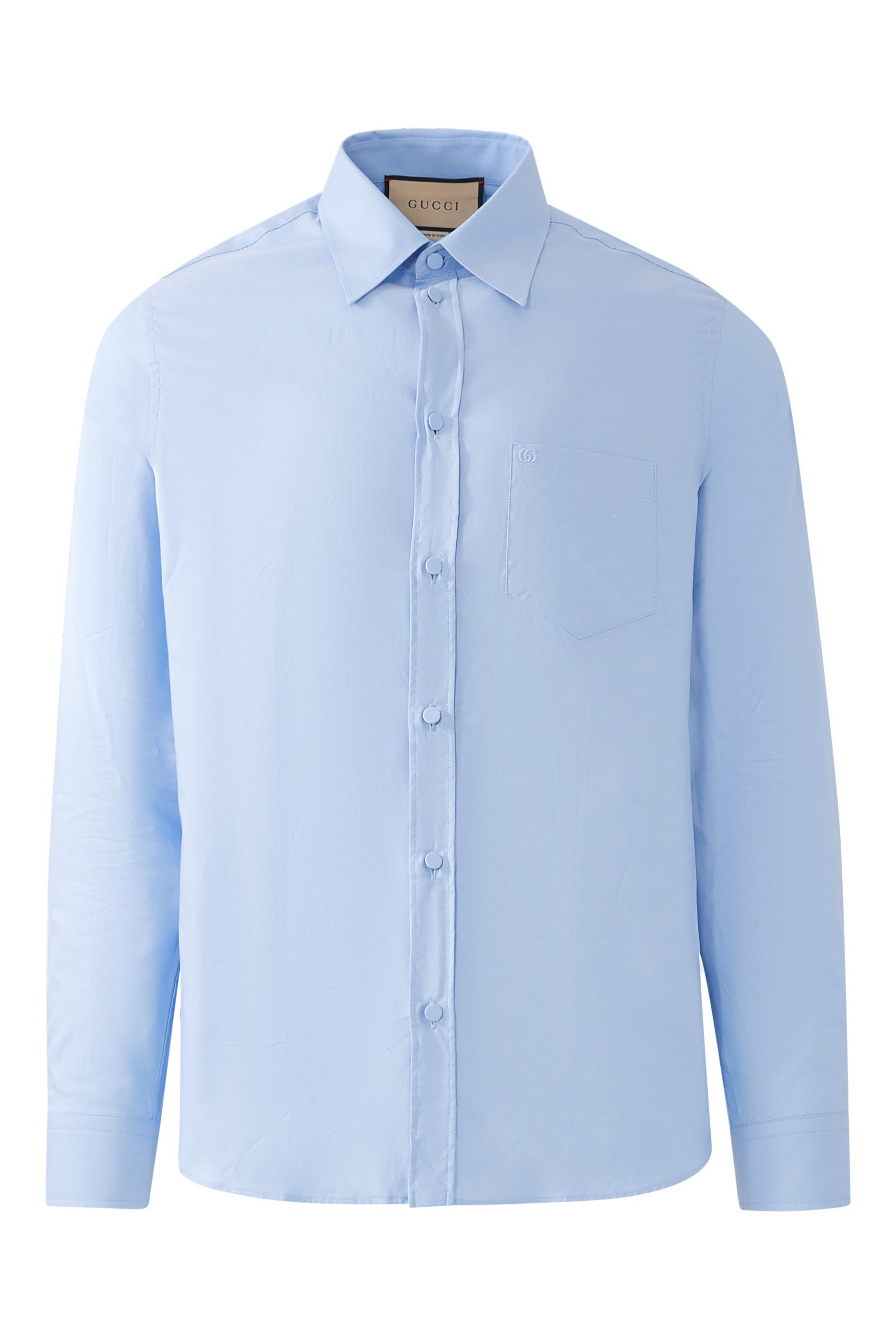 Oxford Cotton Shirt with Double G Embroidery