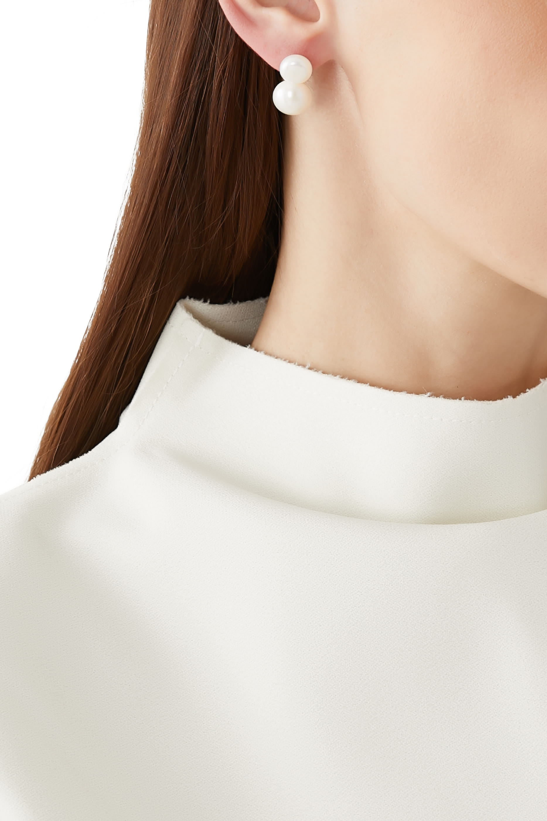 Bianca Pearl Earrings, 14k Vermeil on Sterling Silver & Freshwater Pearl