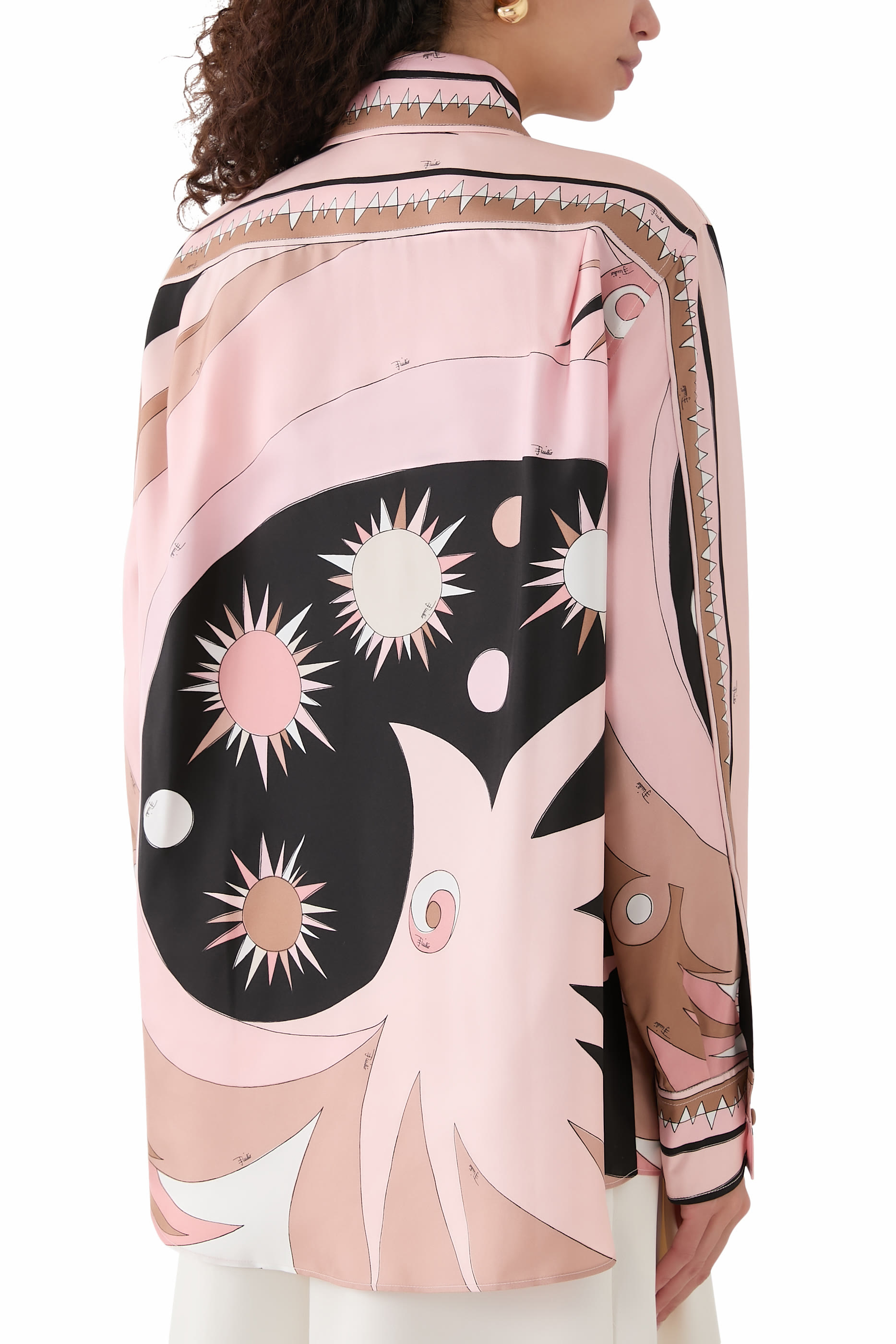 Stella Print Silk Oversized Shirt